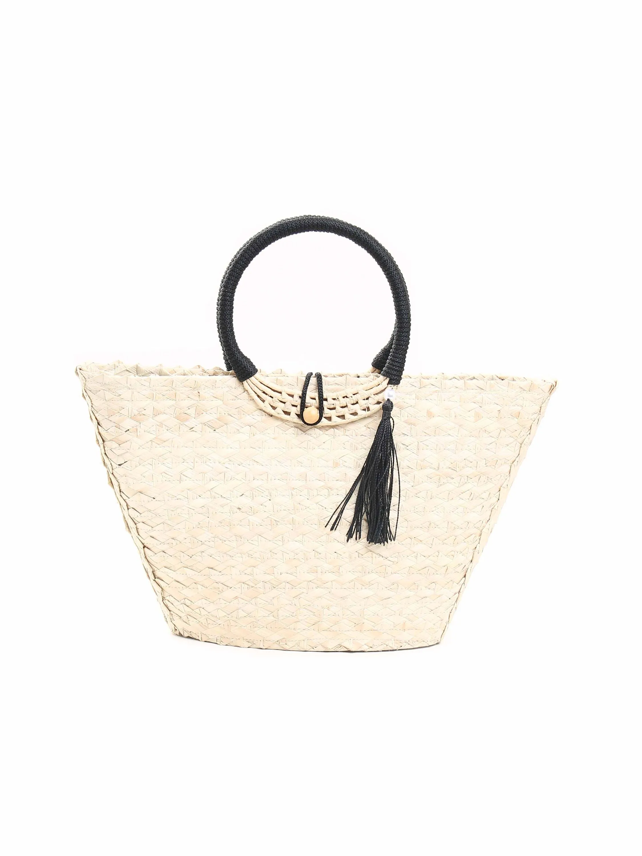 Bolsa de palha com alça encapada 11159995