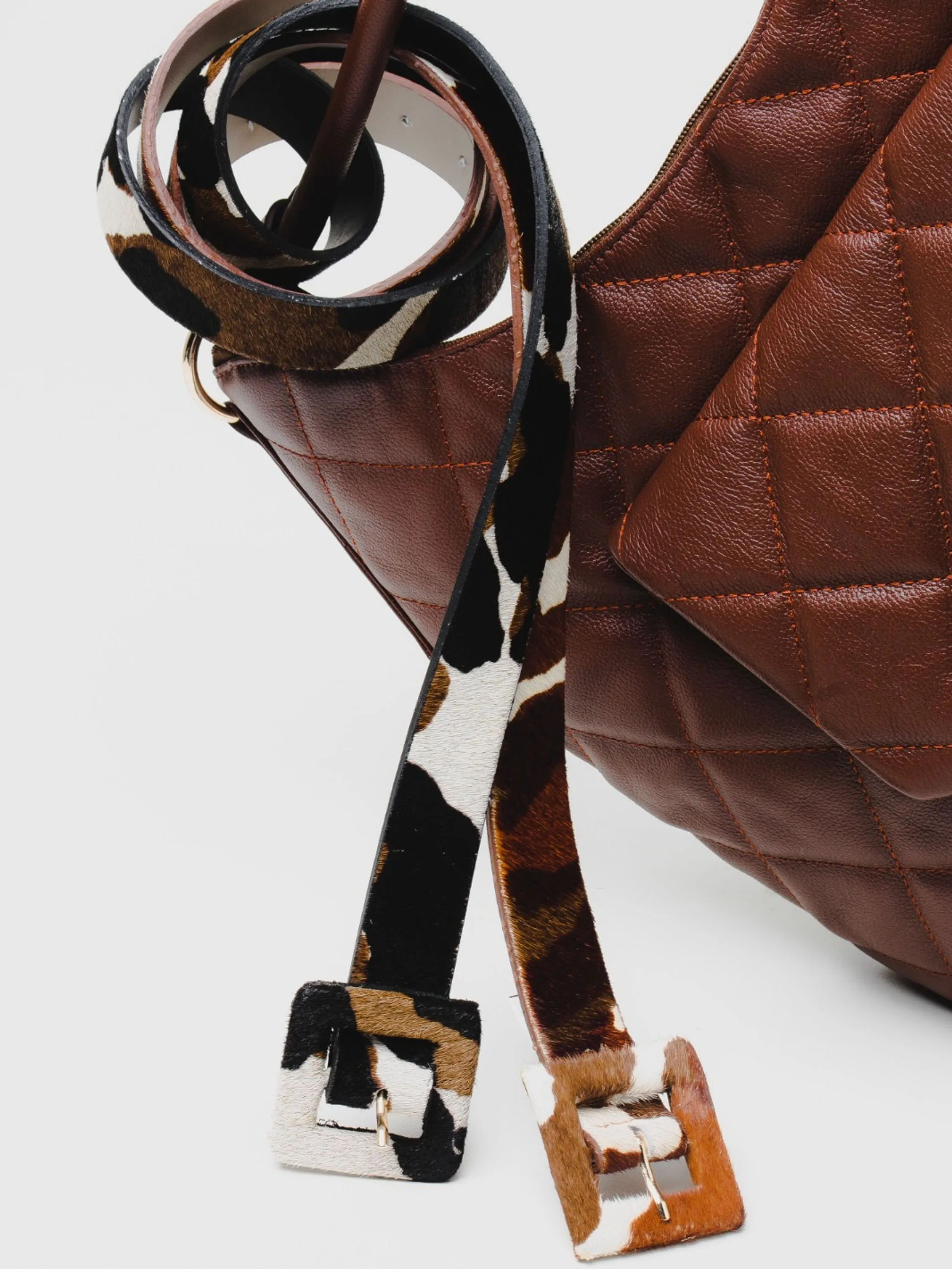 Cinto em couro animal print 20554974