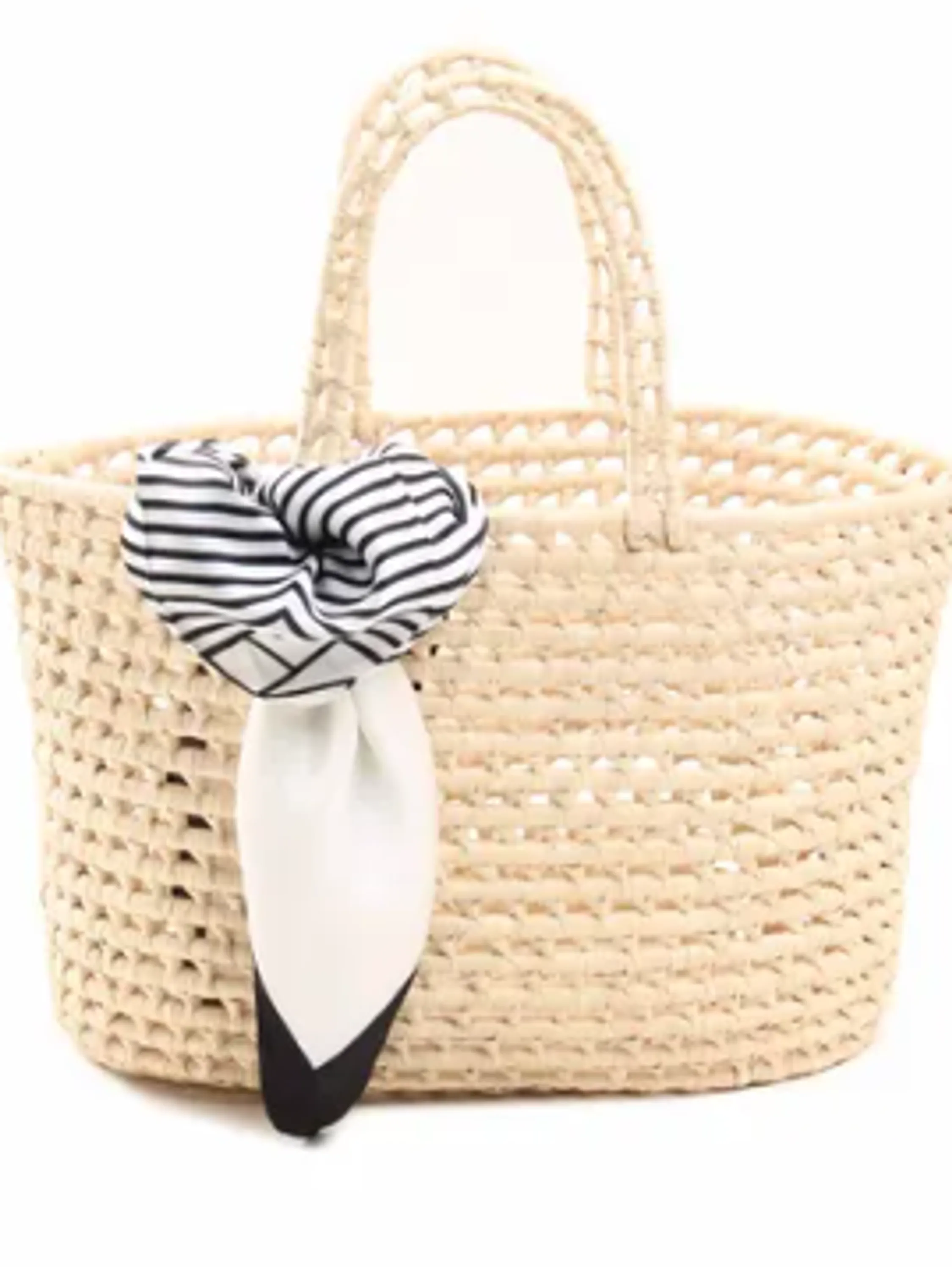 Bolsa de palha natural com lenço 11158956