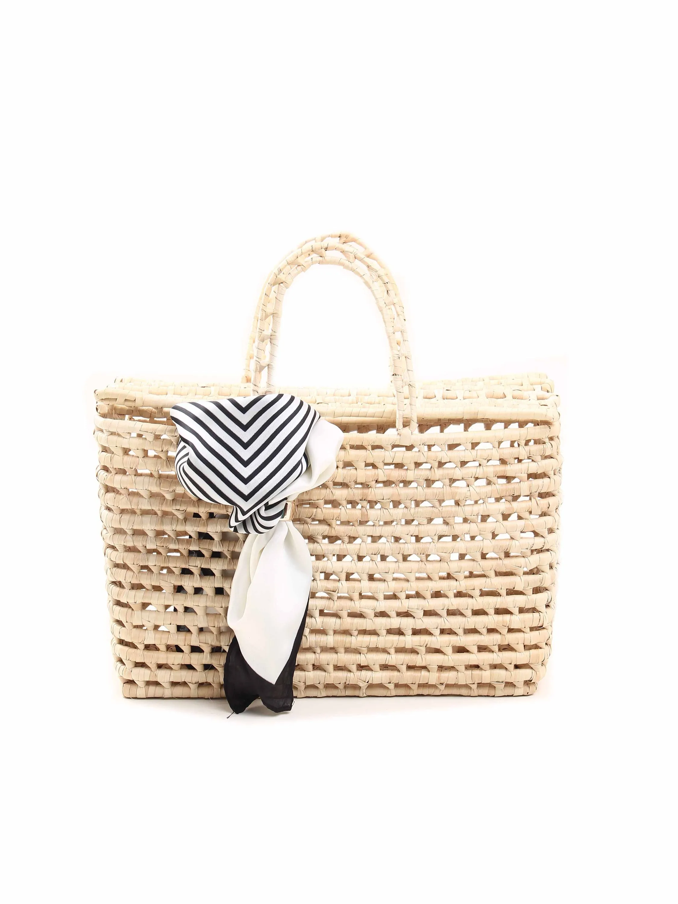 Bolsa de palha natural com lenço 11158970