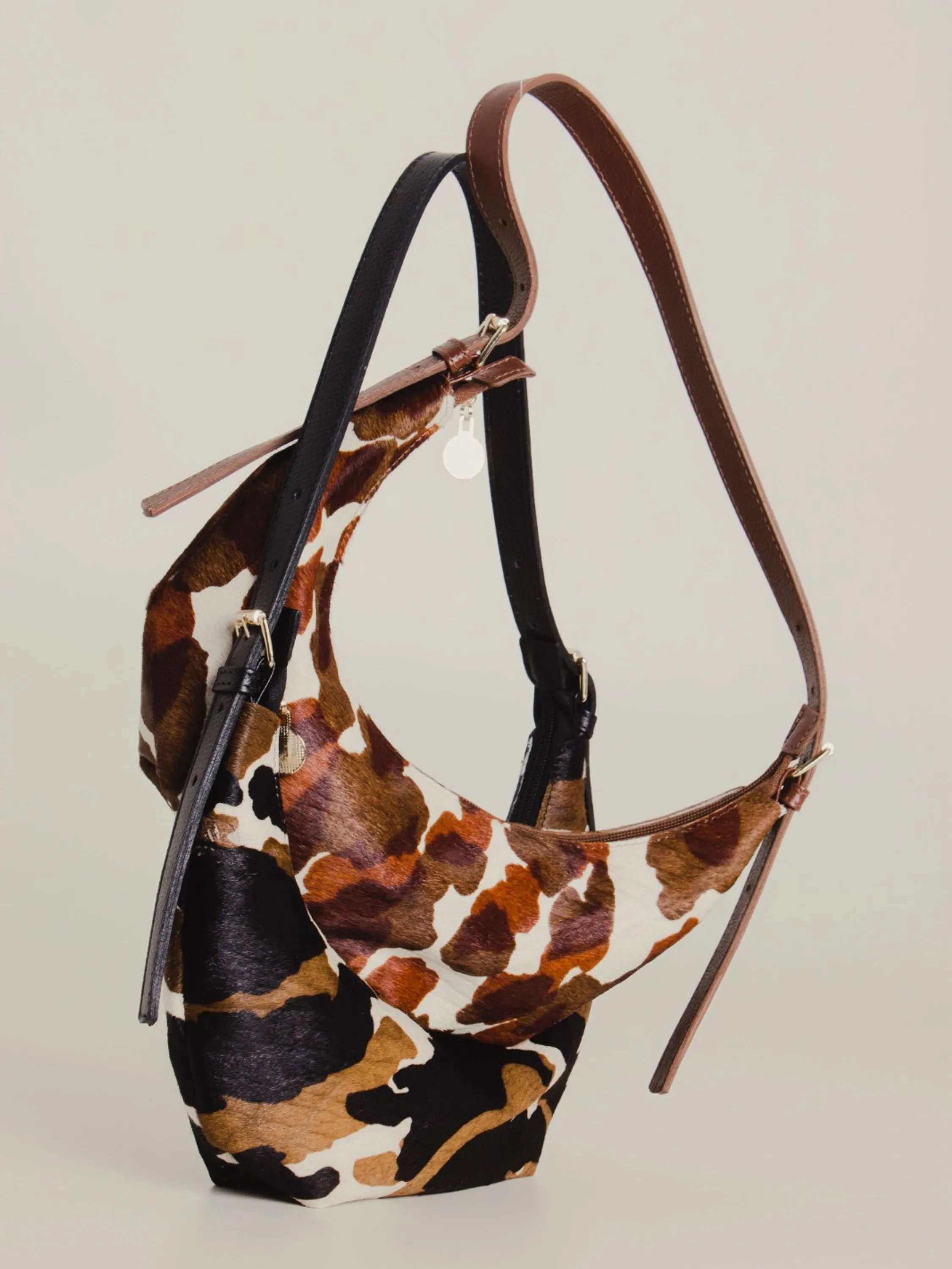 Bolsa Baguete em Couro Animal Print 10450244