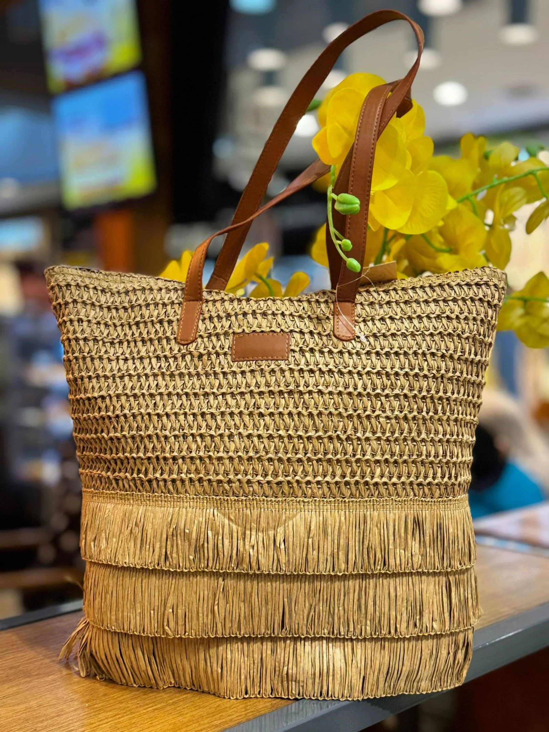 Bolsa em palha natural 10857994