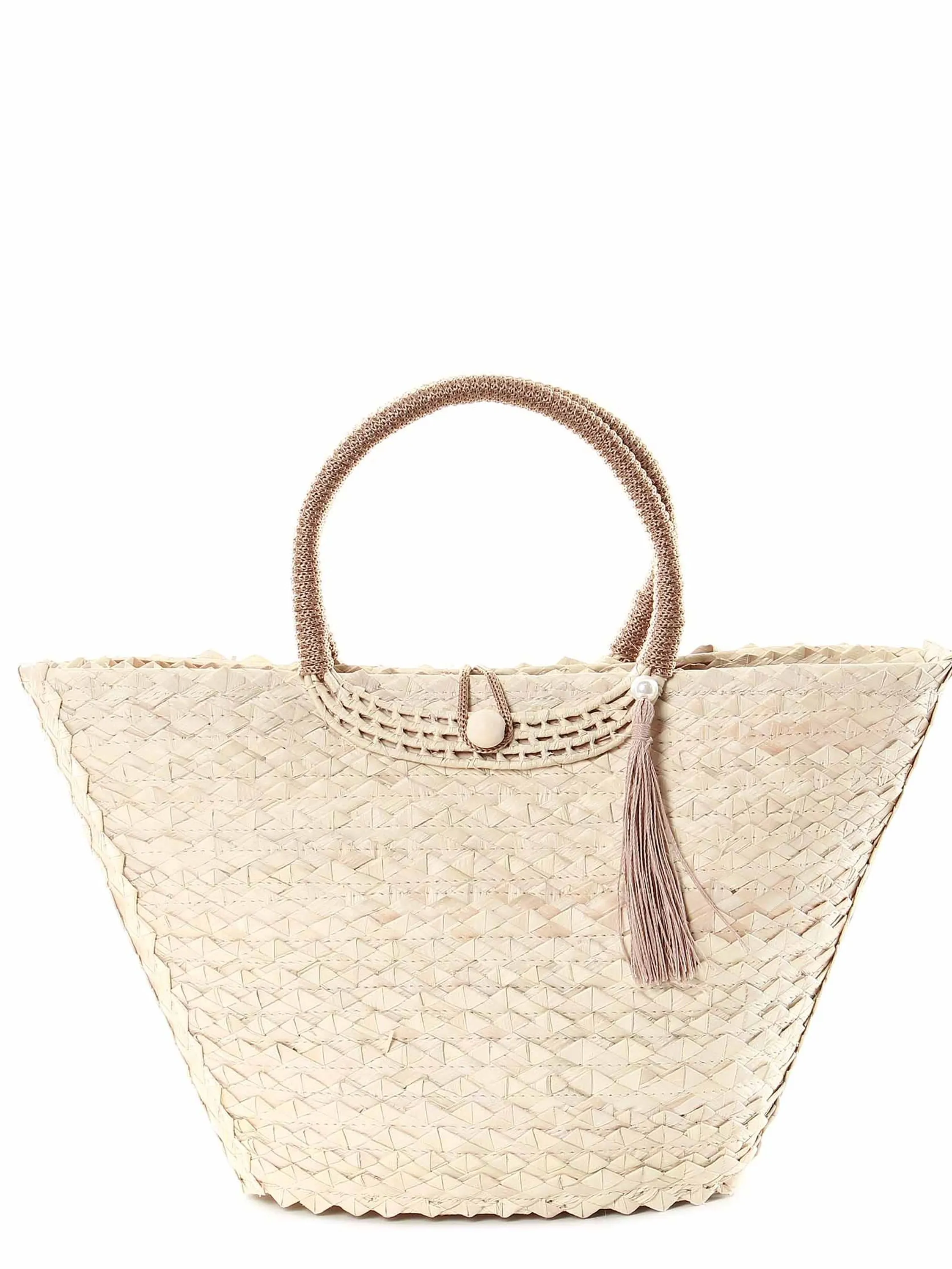 BOLSA PALHA NATURAL ALÇA ENCAPADA COM CROCHÊ 11040108