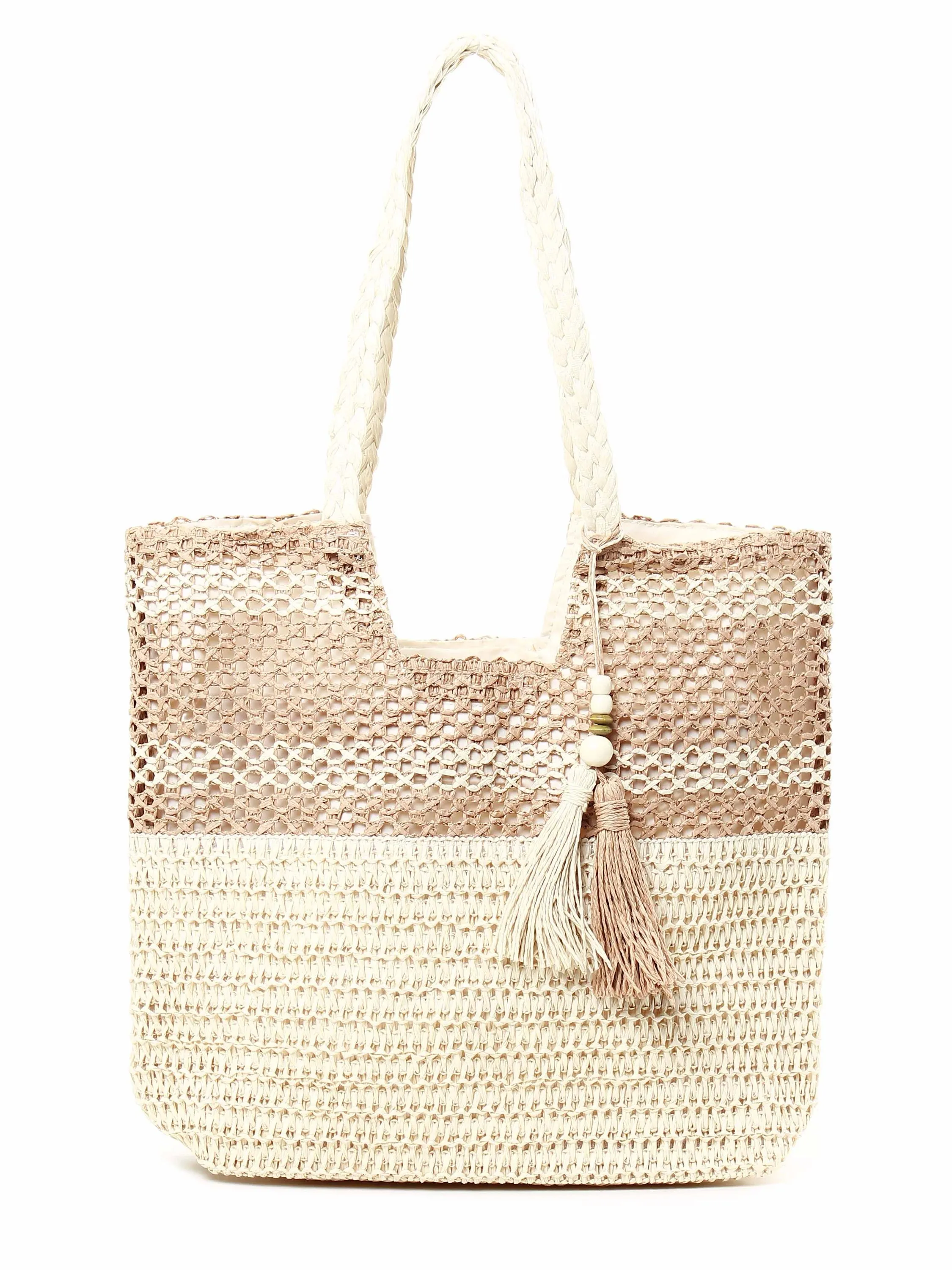 Bolsa em palha leve e ampla 10857998