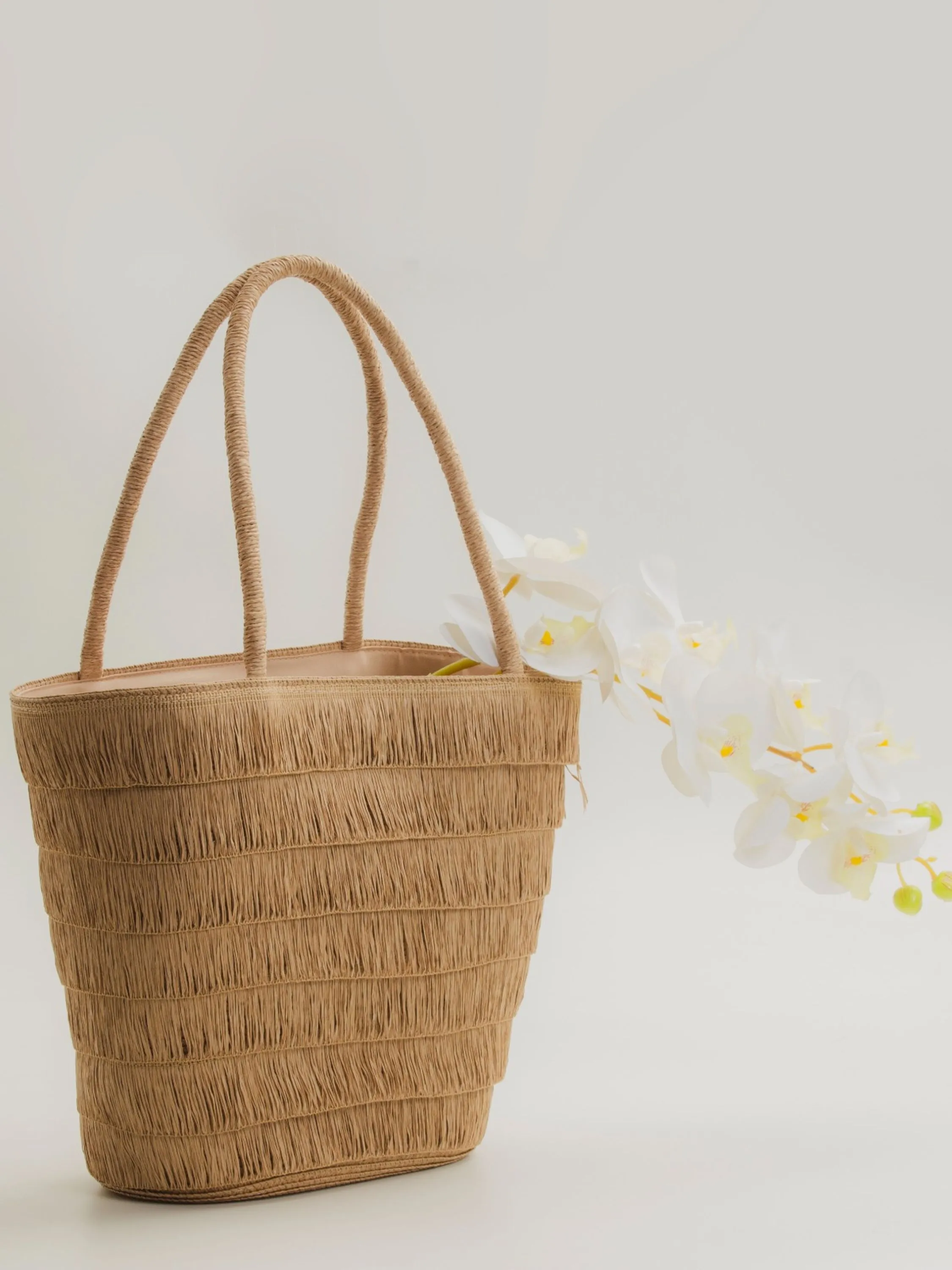 Max bolsa de praia espaçosa em palha 10859996