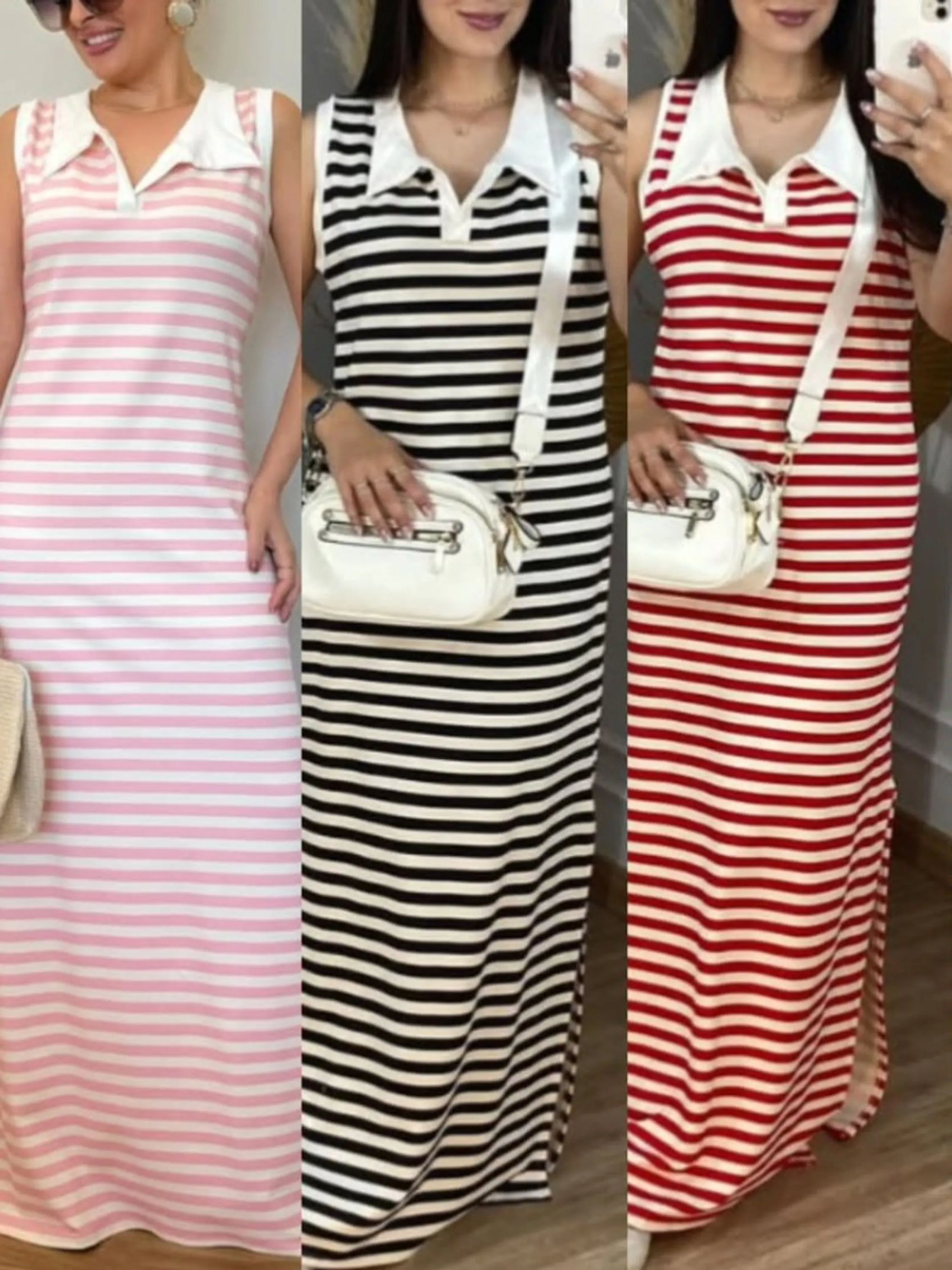 Vestido Regata gola Polo