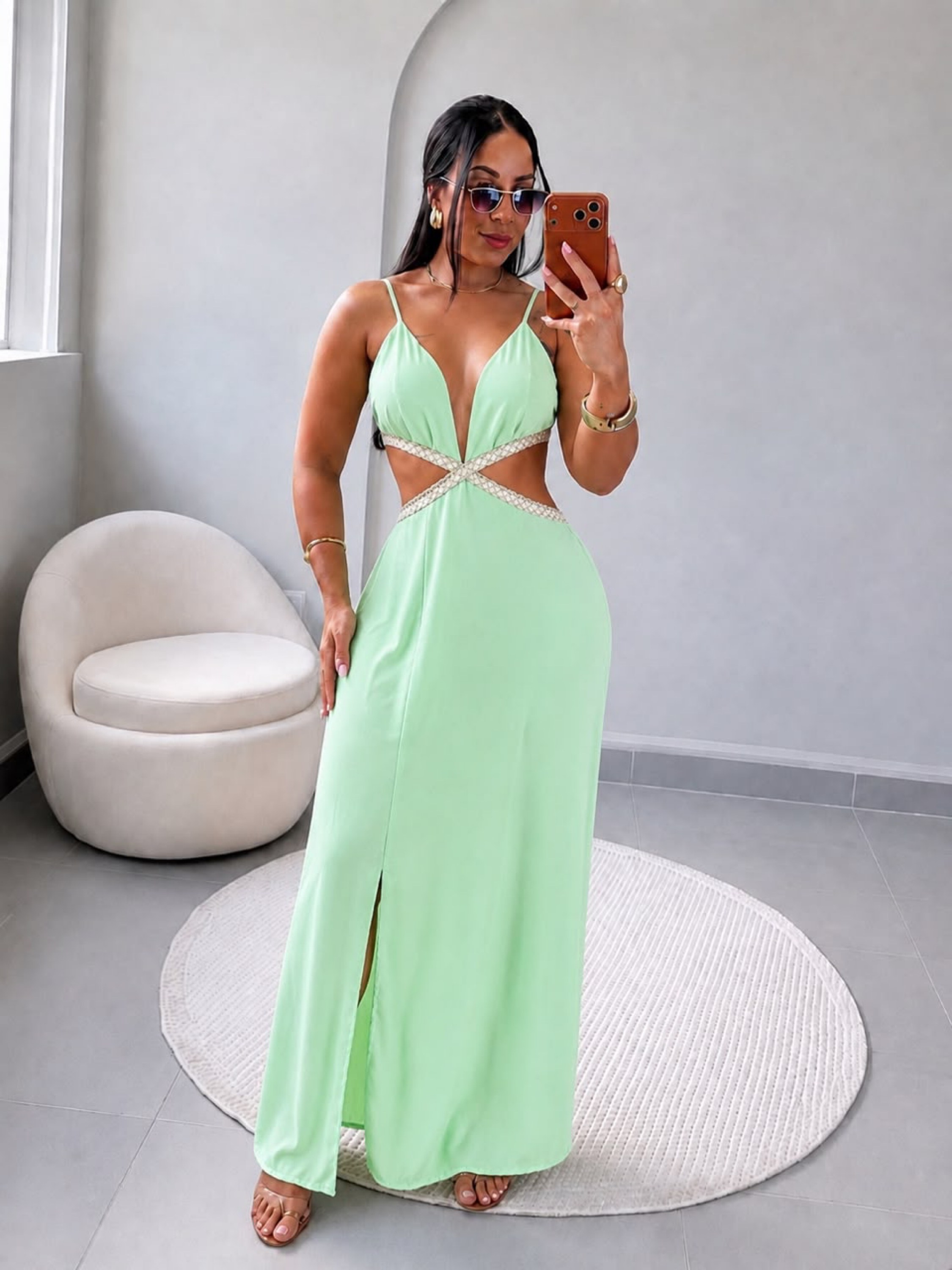 Vestido Aisha longo fluit