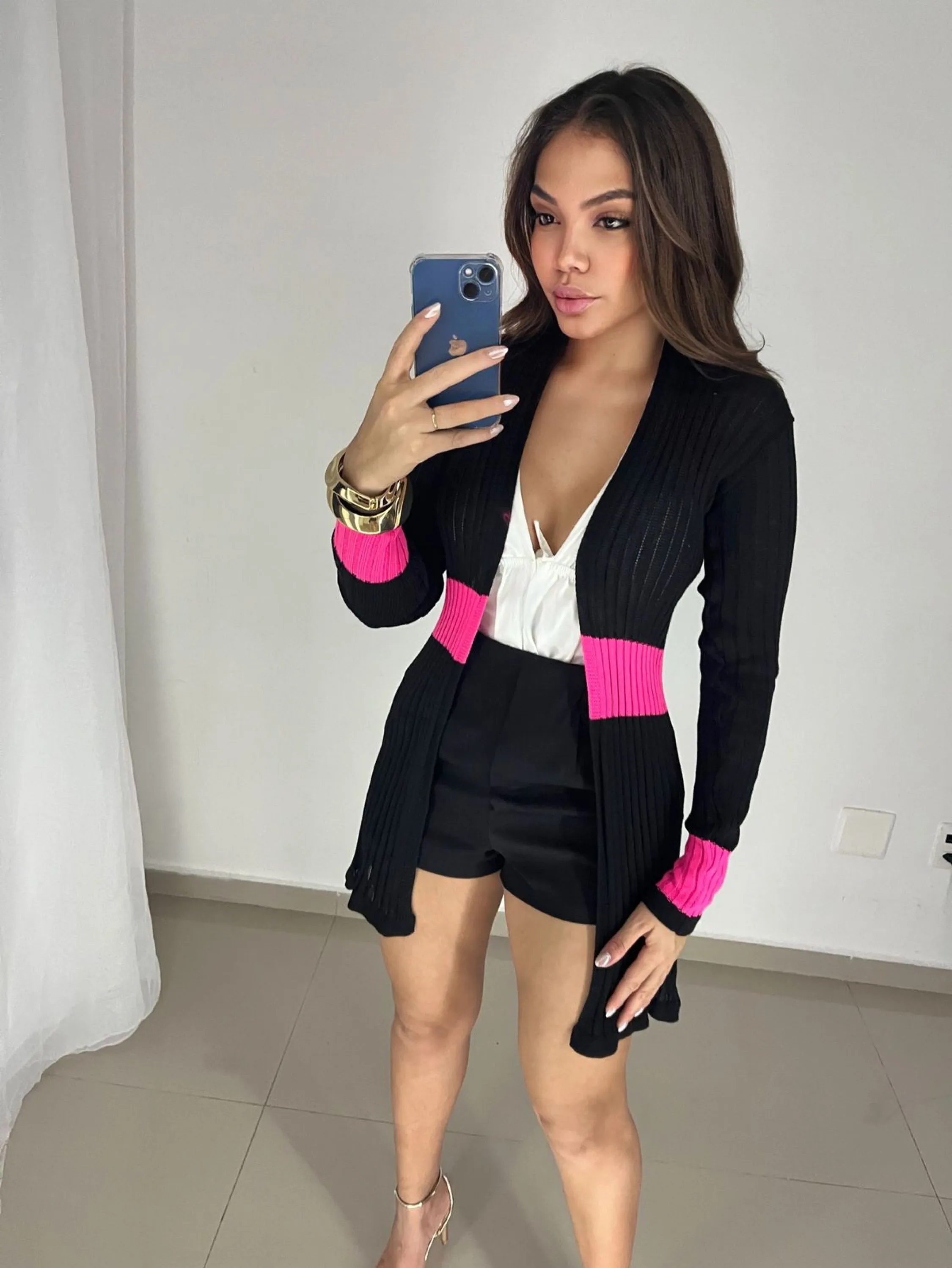 Blusa Cardigã Tricot