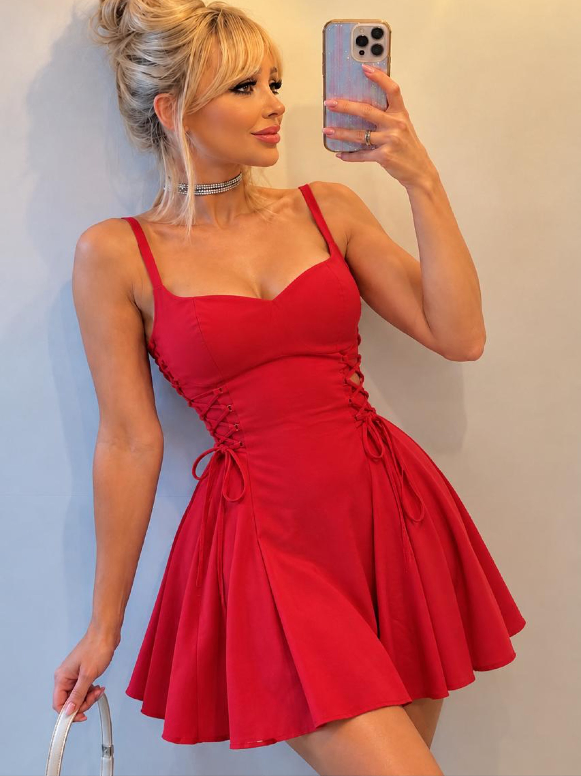 Vestido tiras luxo