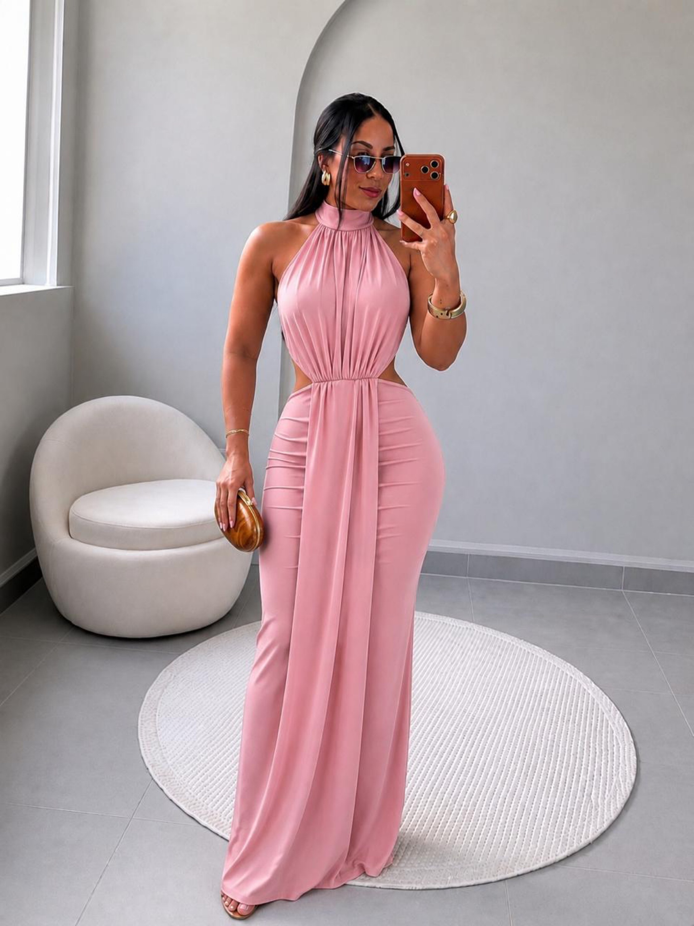 Vestido Peony longo primavera verão