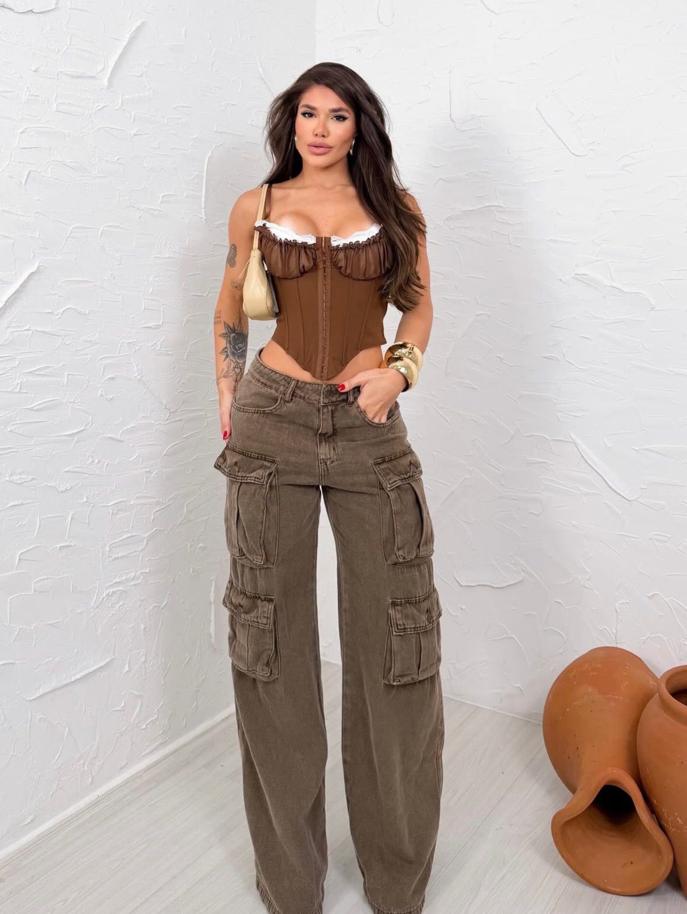 Cropped laços tecido tule