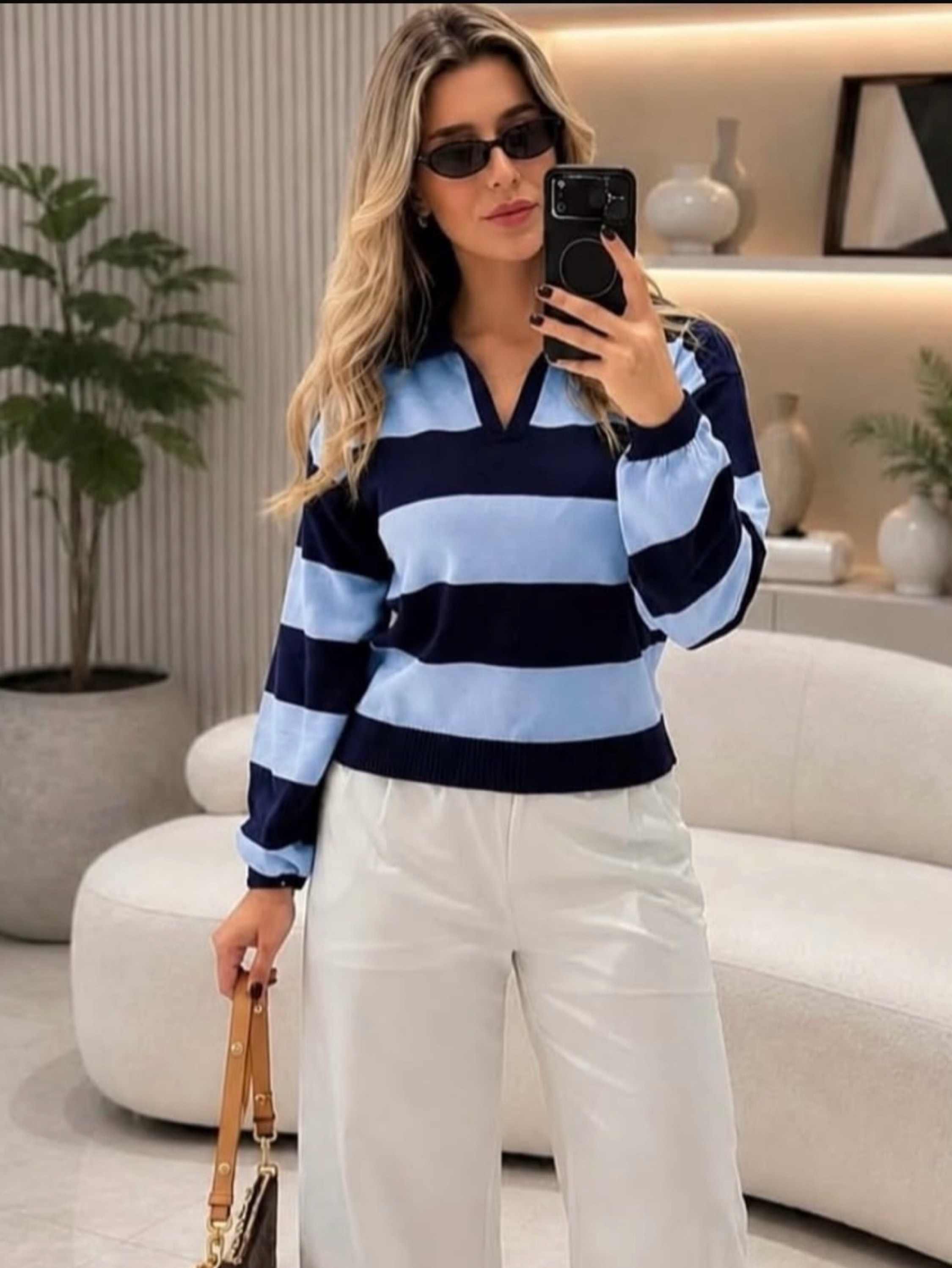 Blusa modal listrado inverno