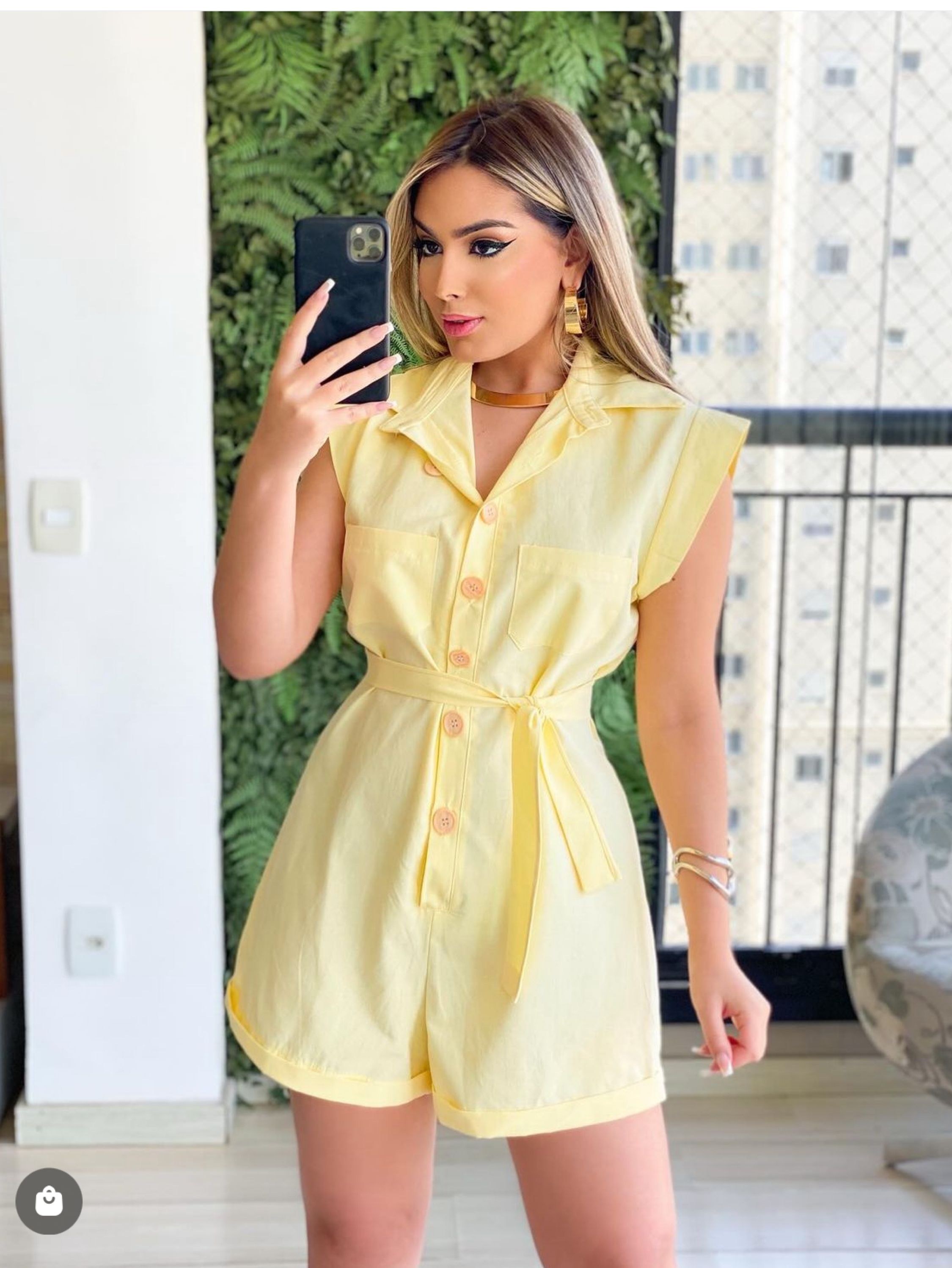 Macaquinho botões linho