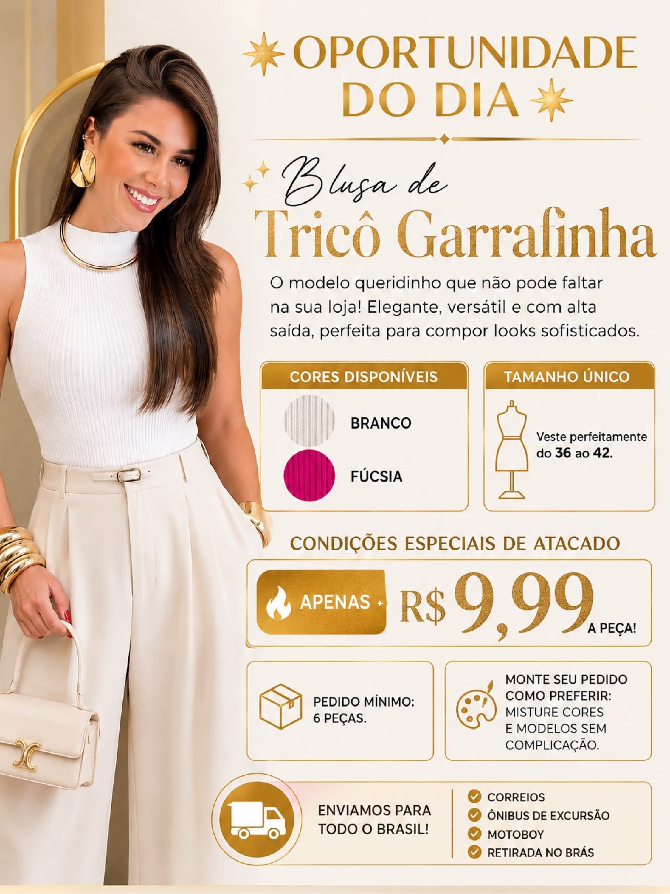 Blusa tricô garrafinha