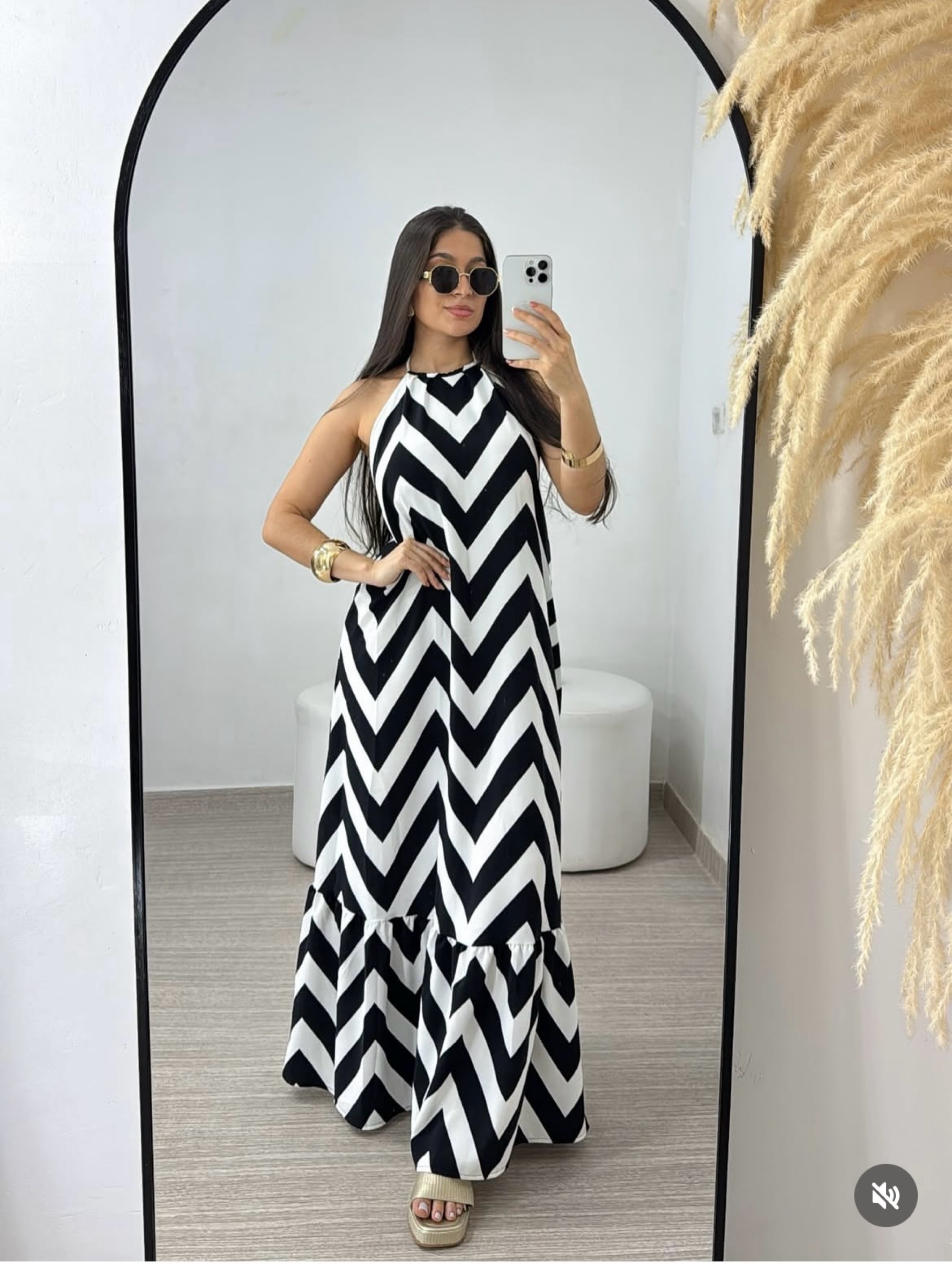 Vestido zigue zague Longo midi Verão novidade lançamento