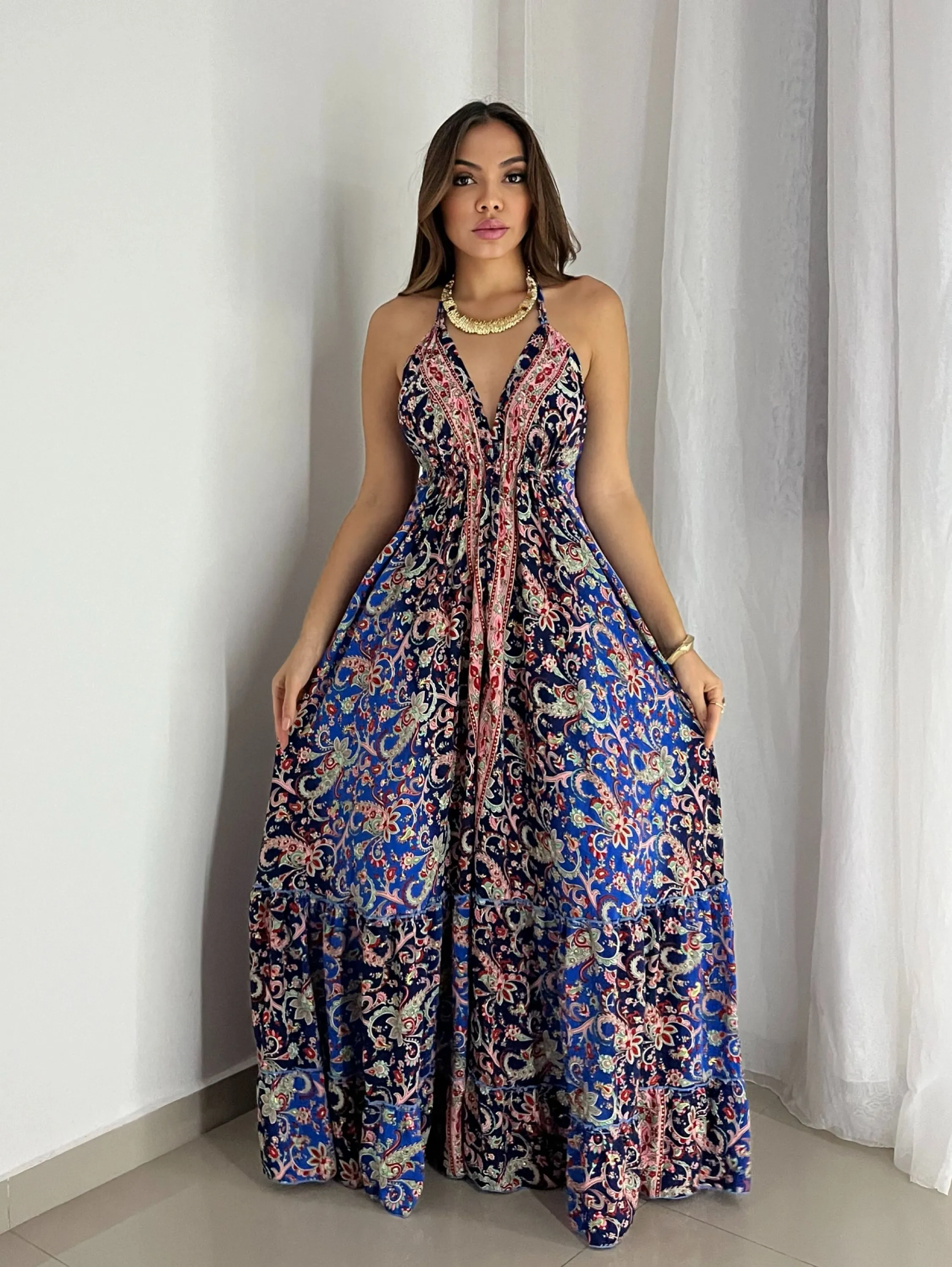 Vestido indiano estampa da foto exclusiva