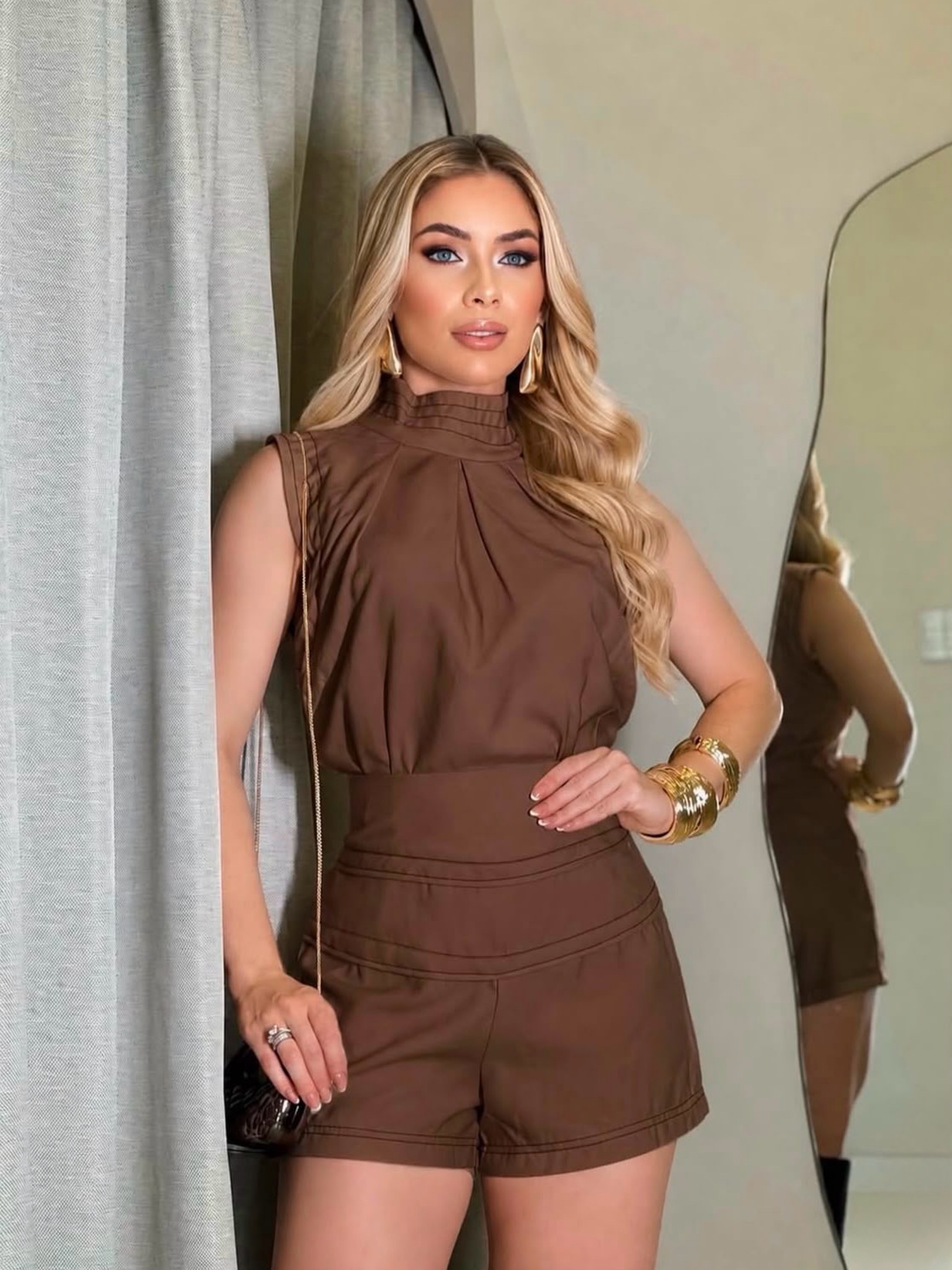 Conjunto Bianca blusa + short inverno rodeios novidades