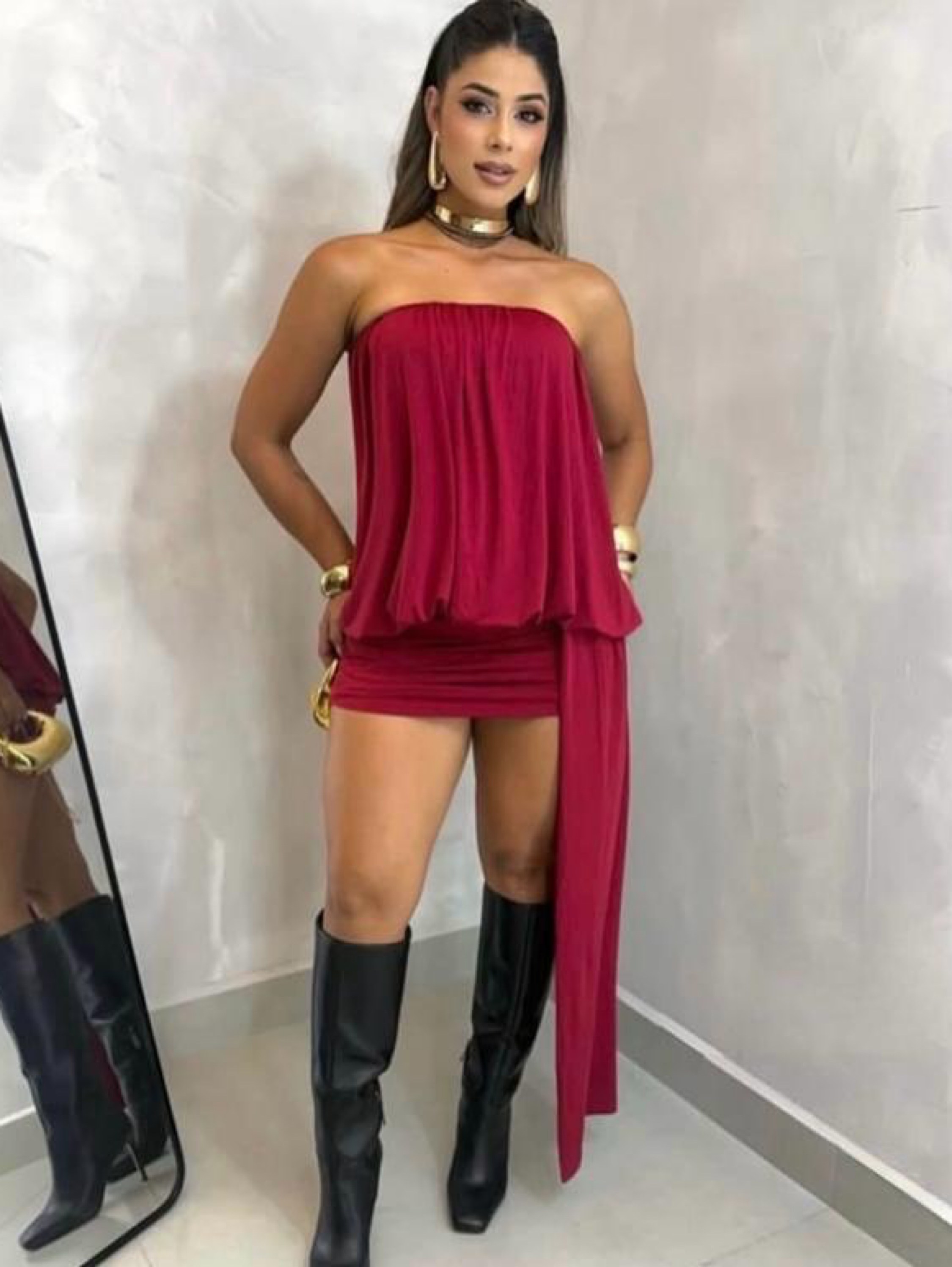 Vestido Sara Manga longa casaco inverno country rodeios