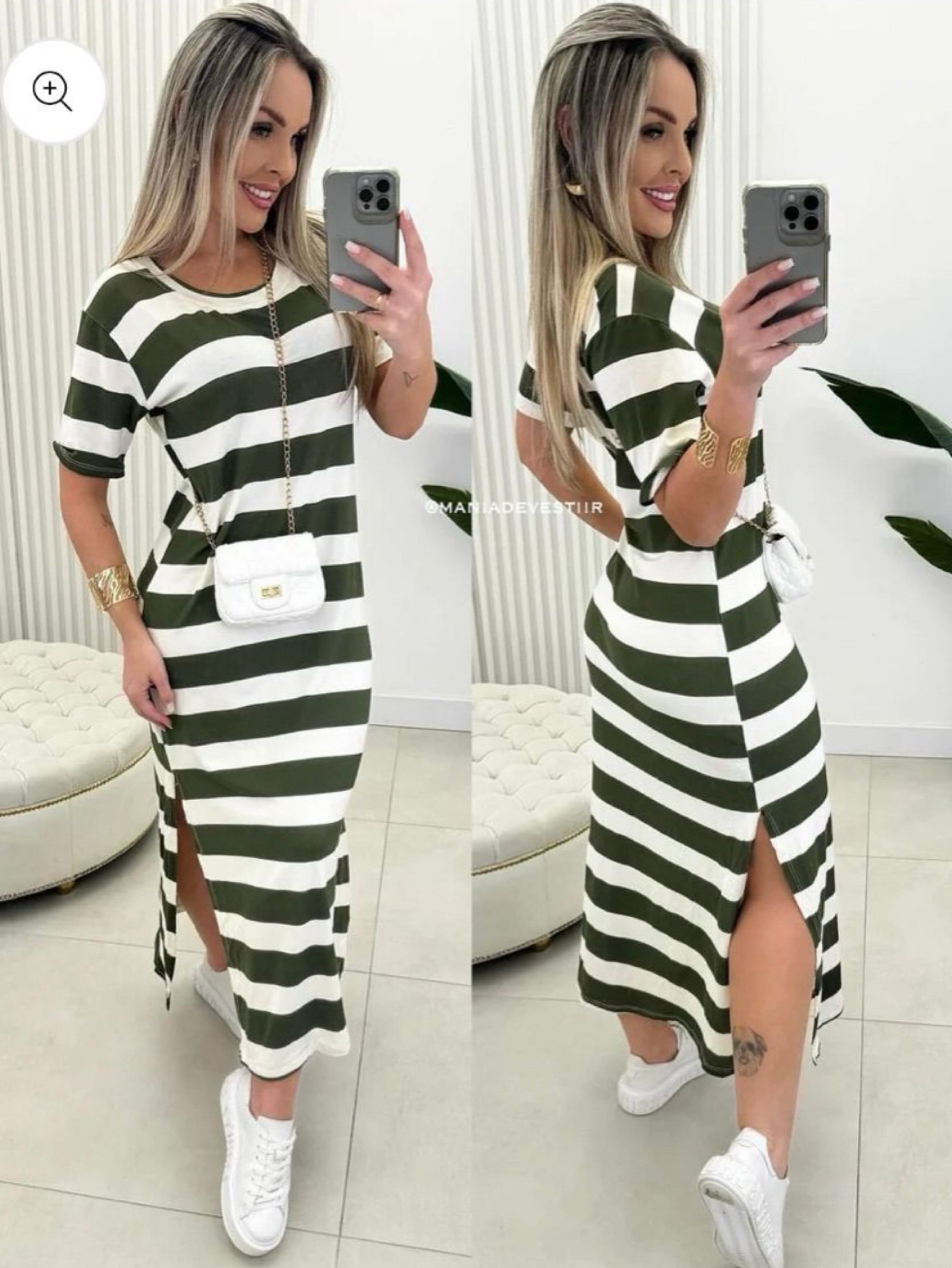 Vestido Midi Longo lista