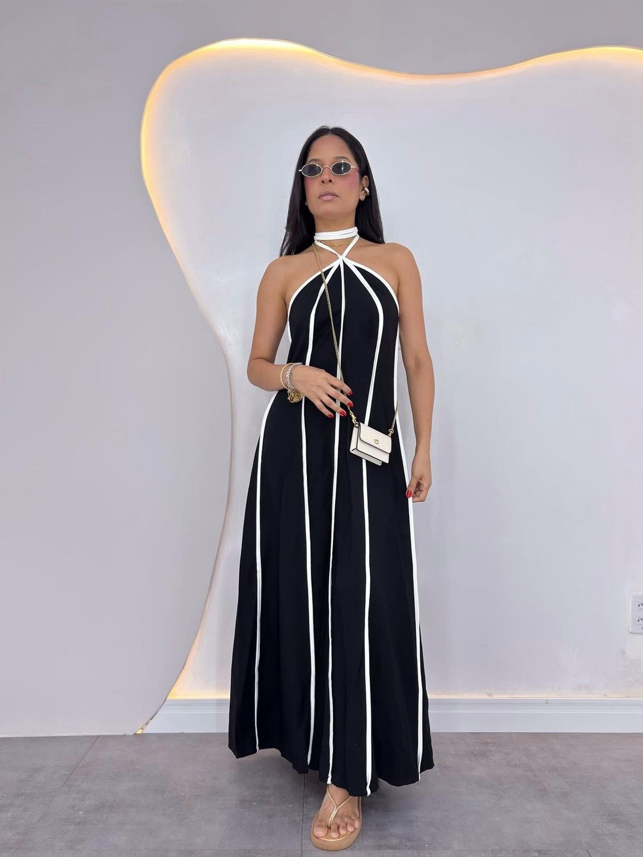 Vestido Longo midi de Botões Verão novidade lançamento