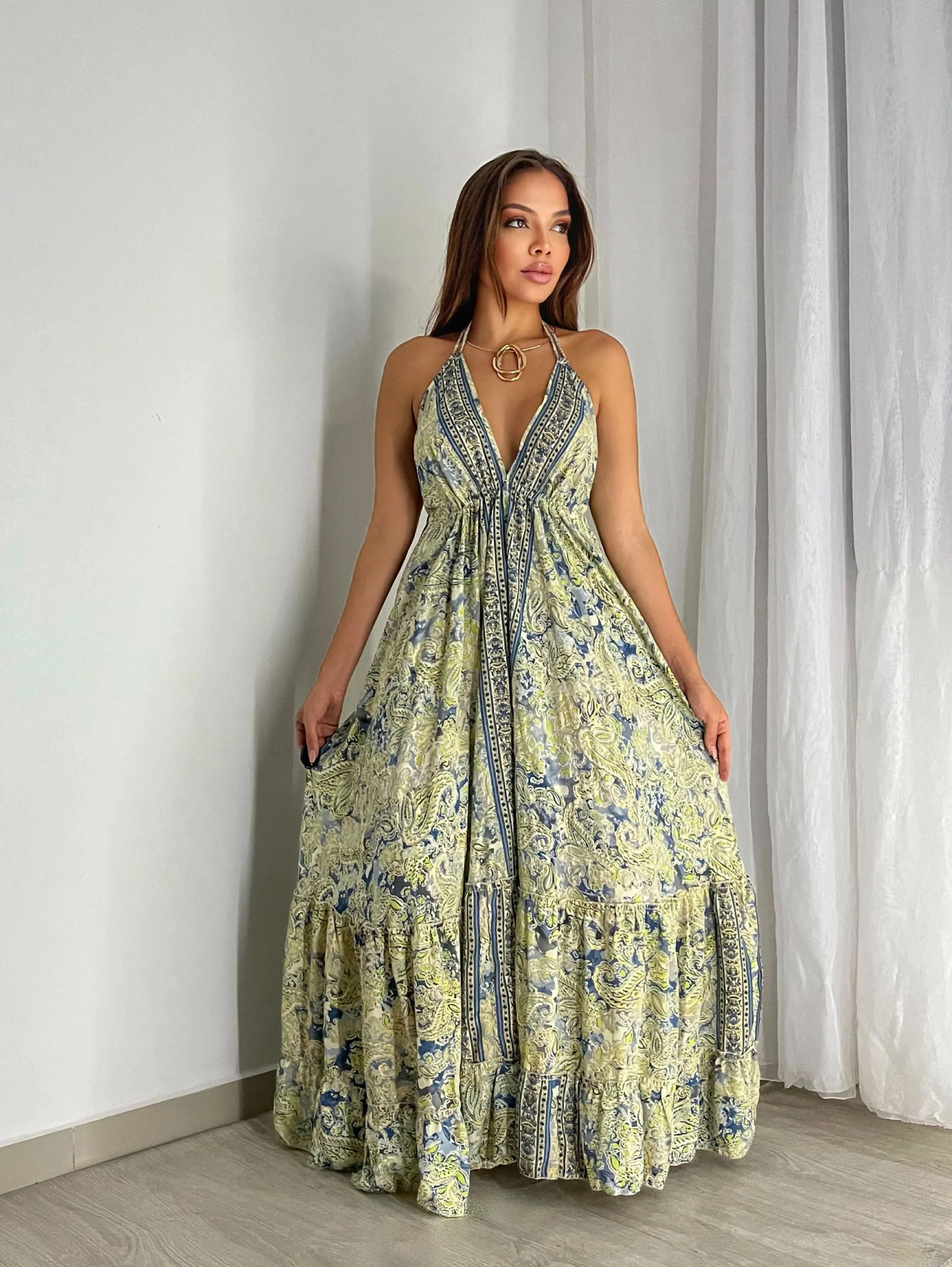 Vestido indiano estampa da foto exclusivo