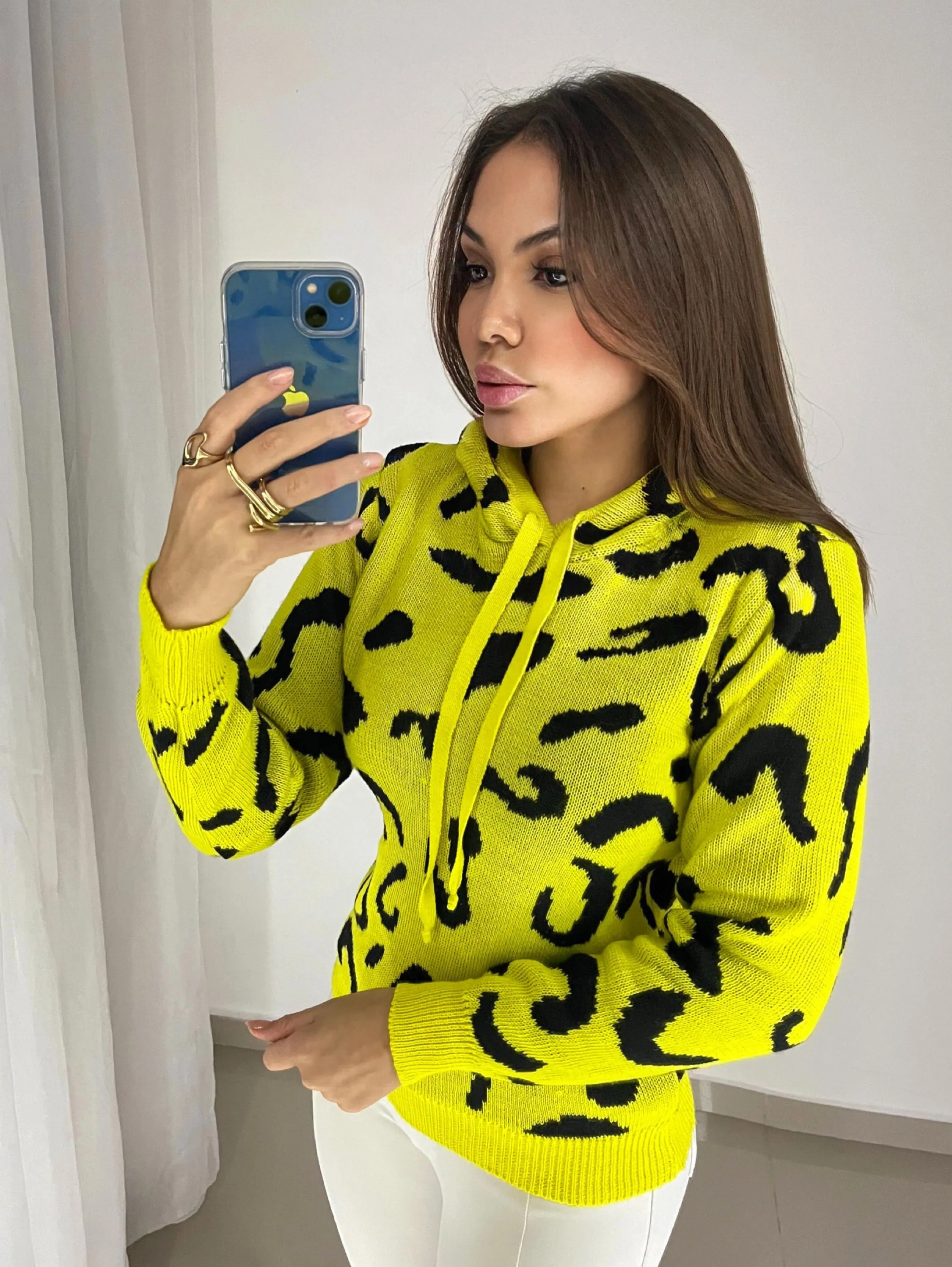 Bye bye blusa inverno manga longa capuz