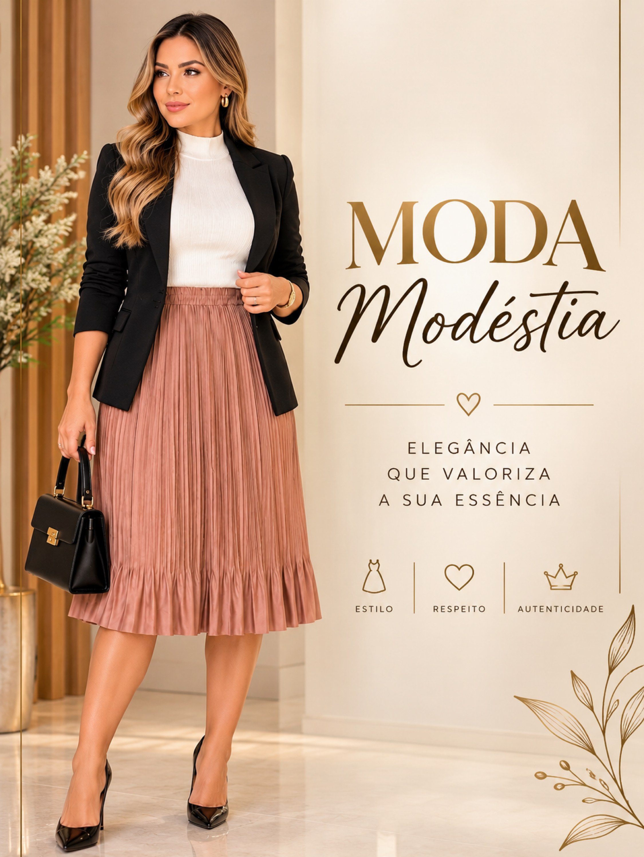 SAIA PLISSADA – MODA MODESTA FEMININA evangelica