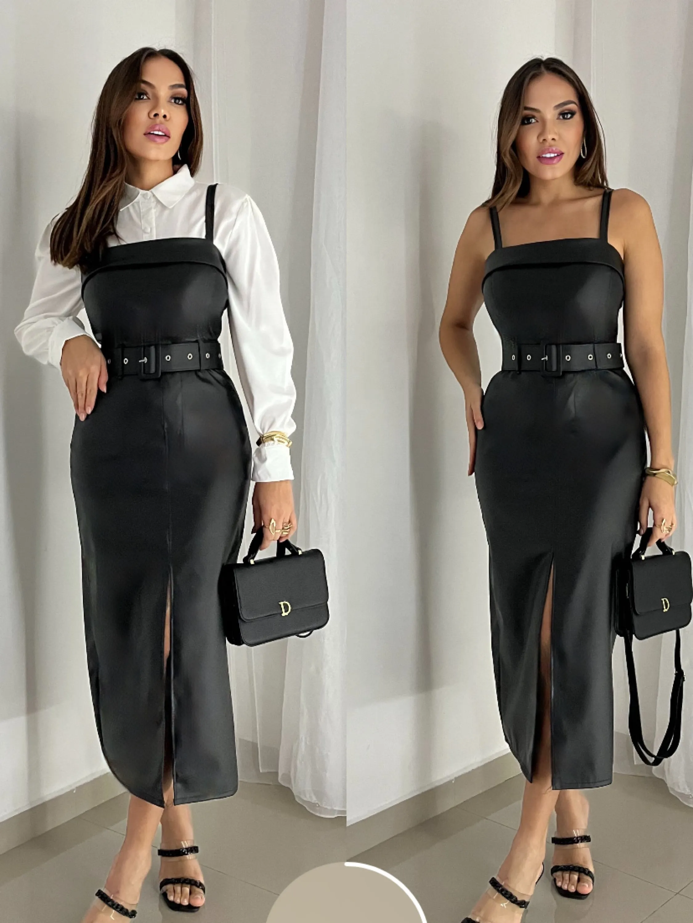 Vestido jack  acompanha cinto (camisa temos a parte