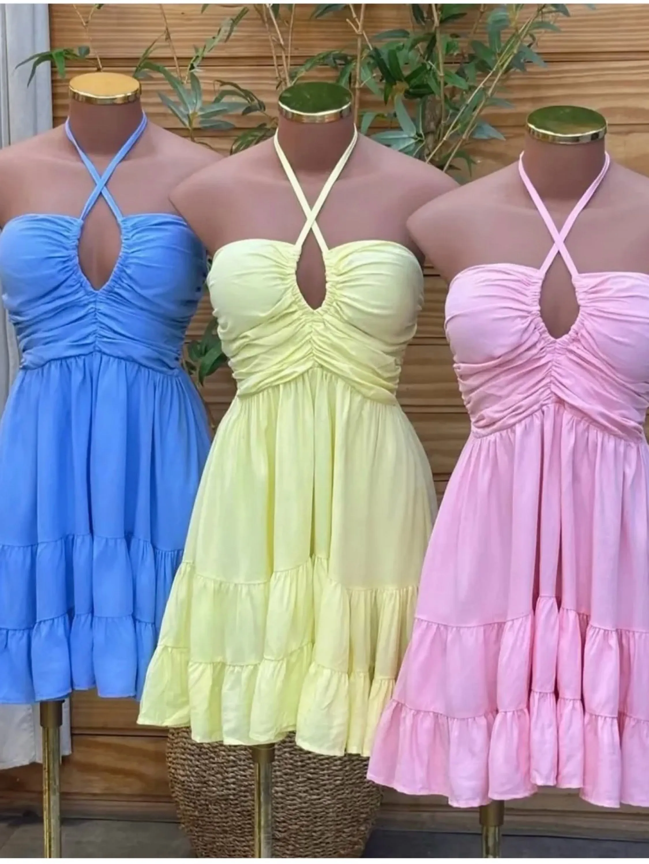 Vestido curto alcinha casual  Verão novidade lançamento