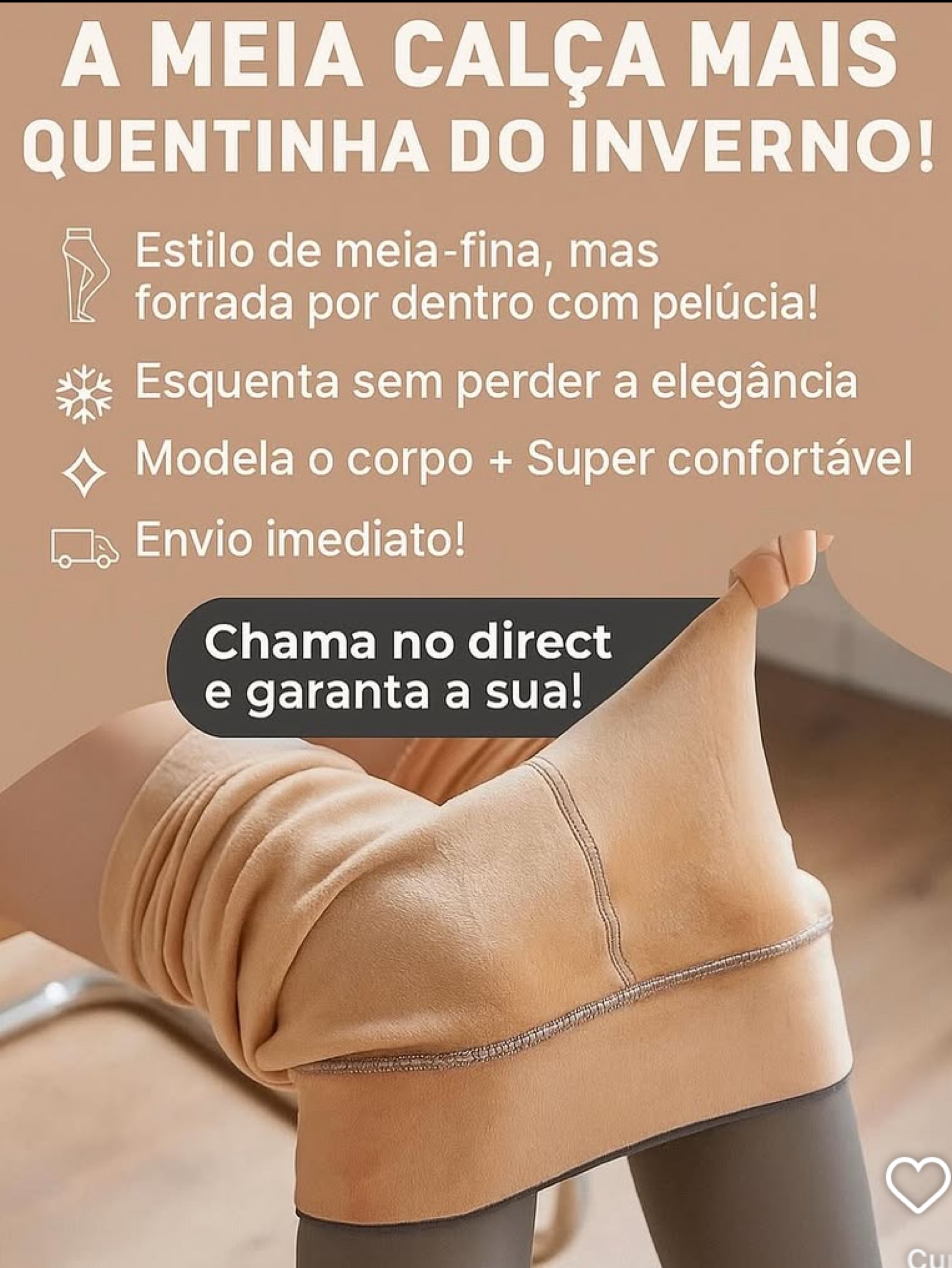 Meia calça peluciada