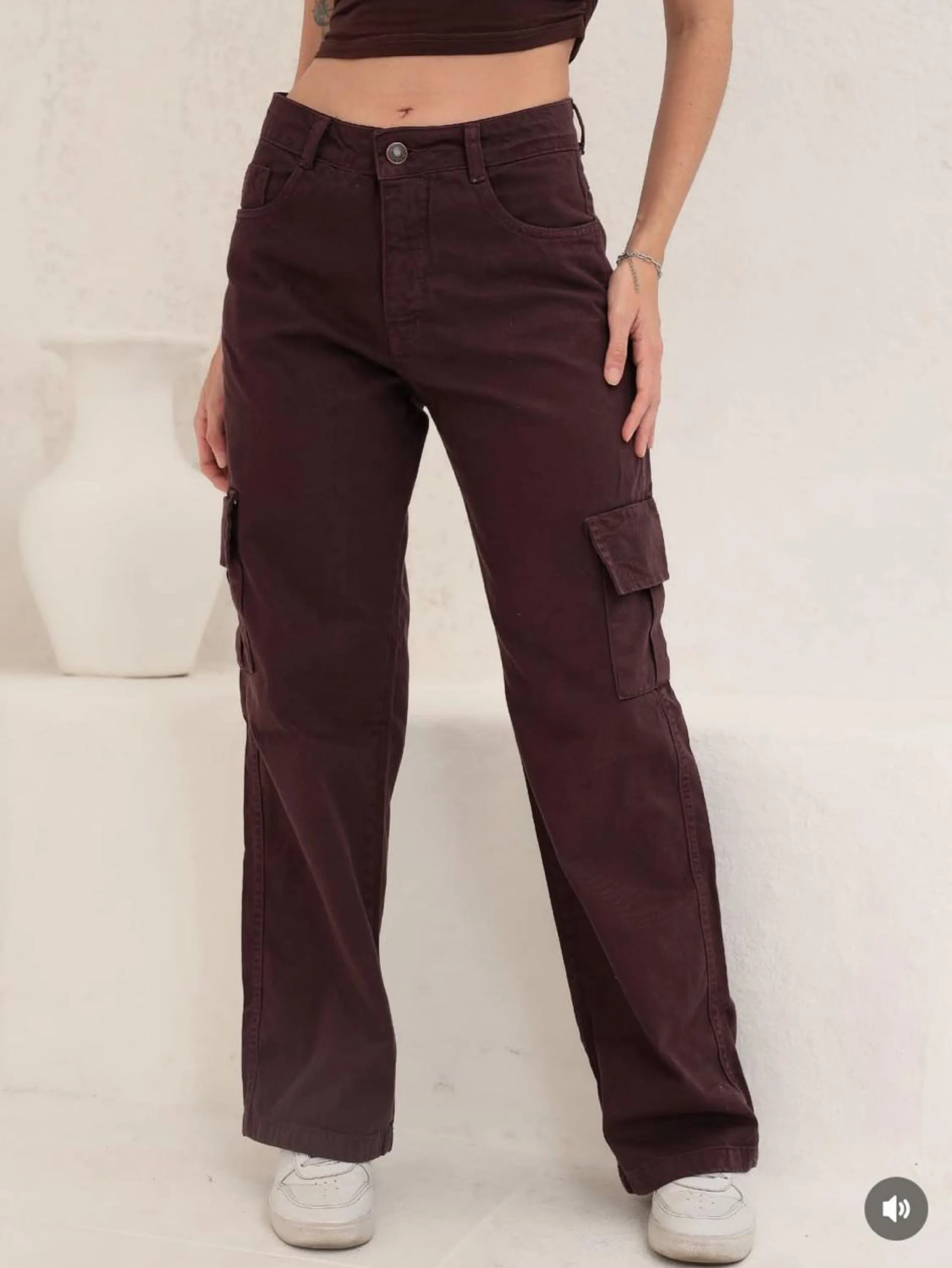 Calça cargo 2 bolso marrom