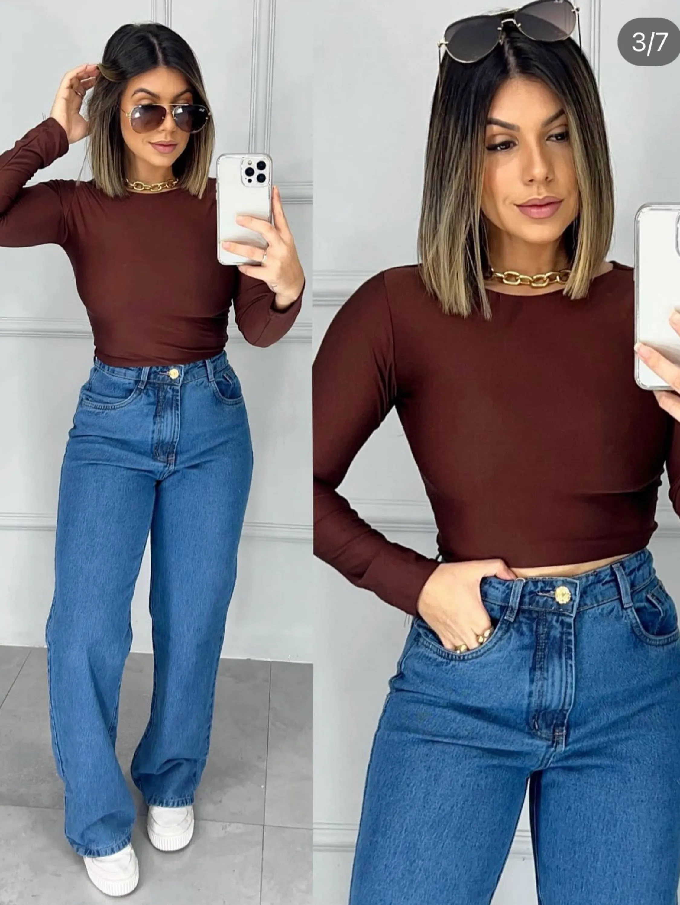 Calça jeans wide leg
