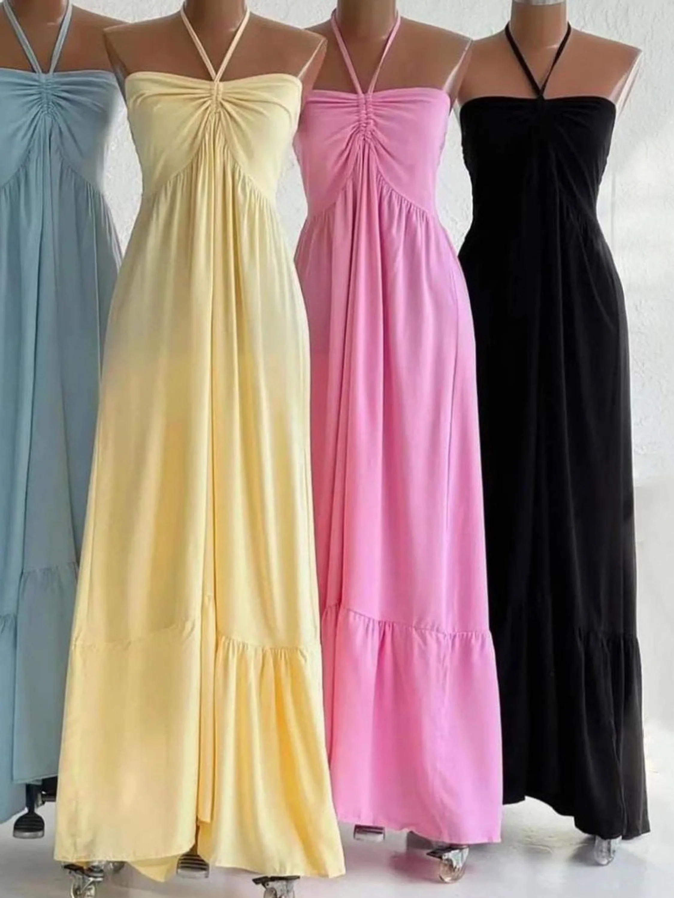 Vestido longo com amarração