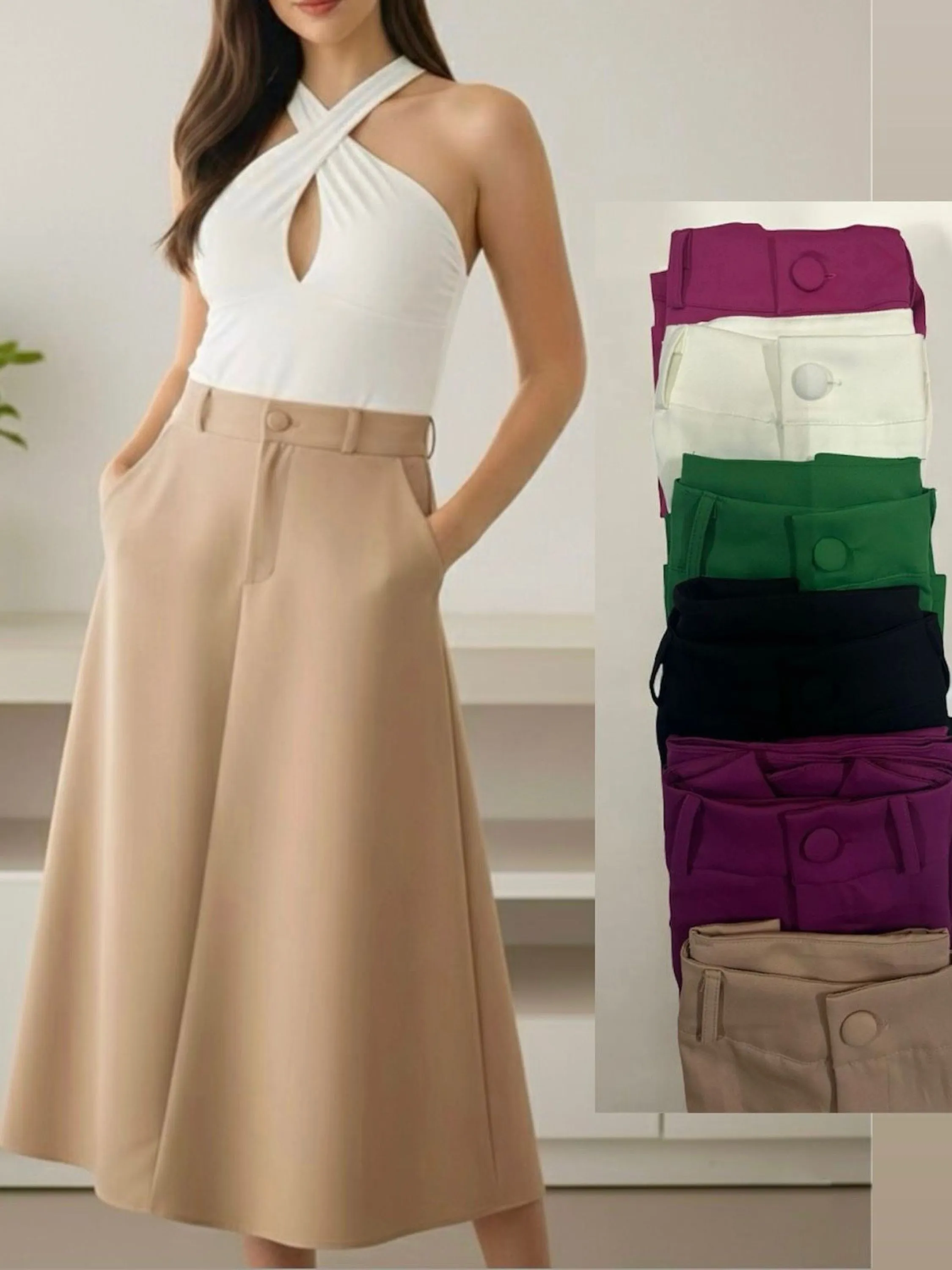 Saia alfaiataria midi