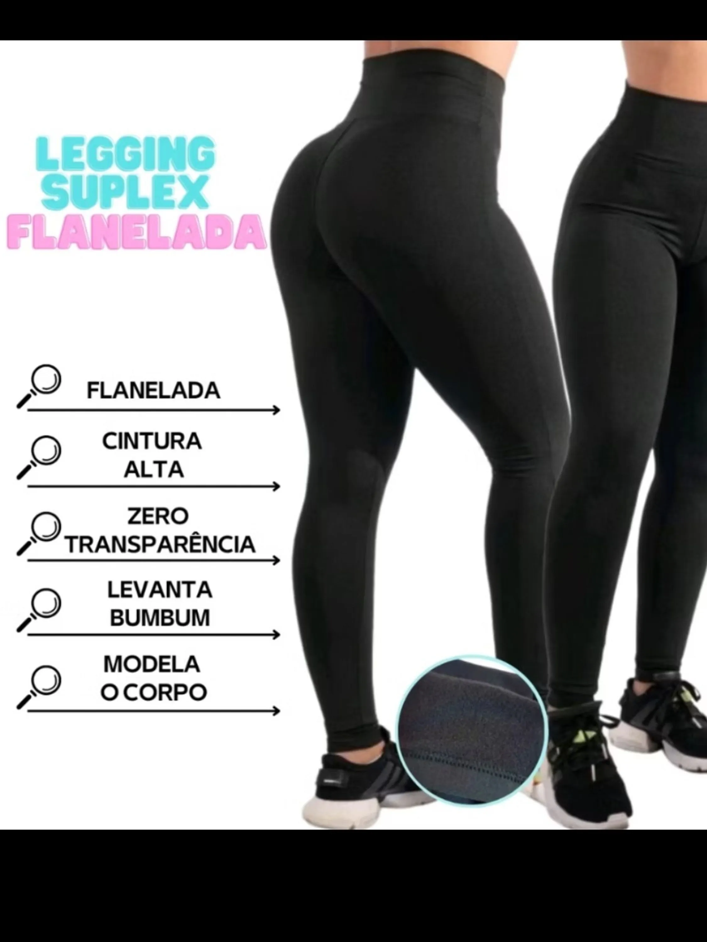 Legging flanelada peluciada por dentro ideal pro  inverno