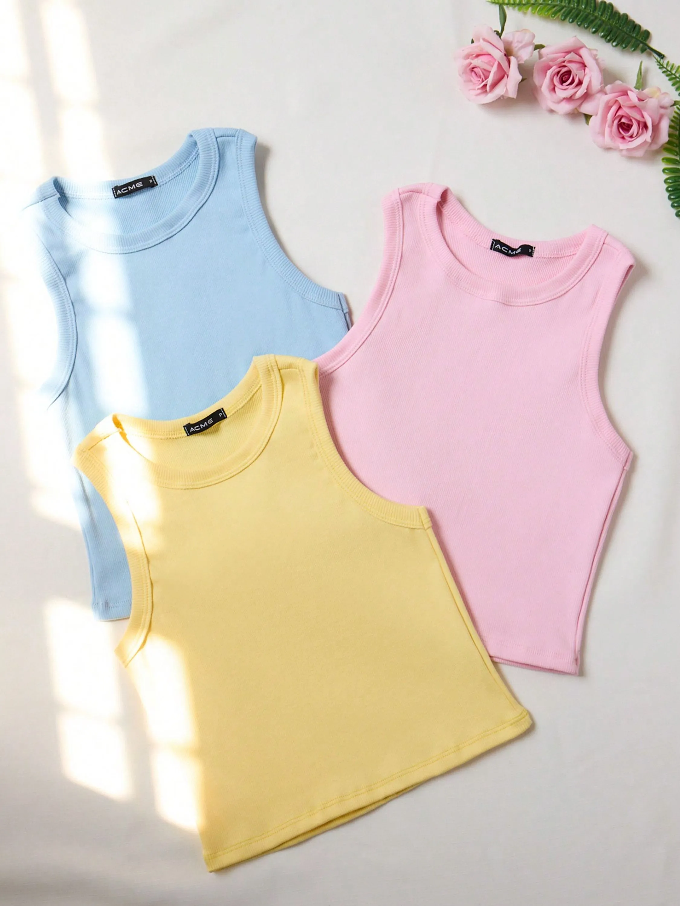 kit lc203 3pcs camiseta cropped ribana