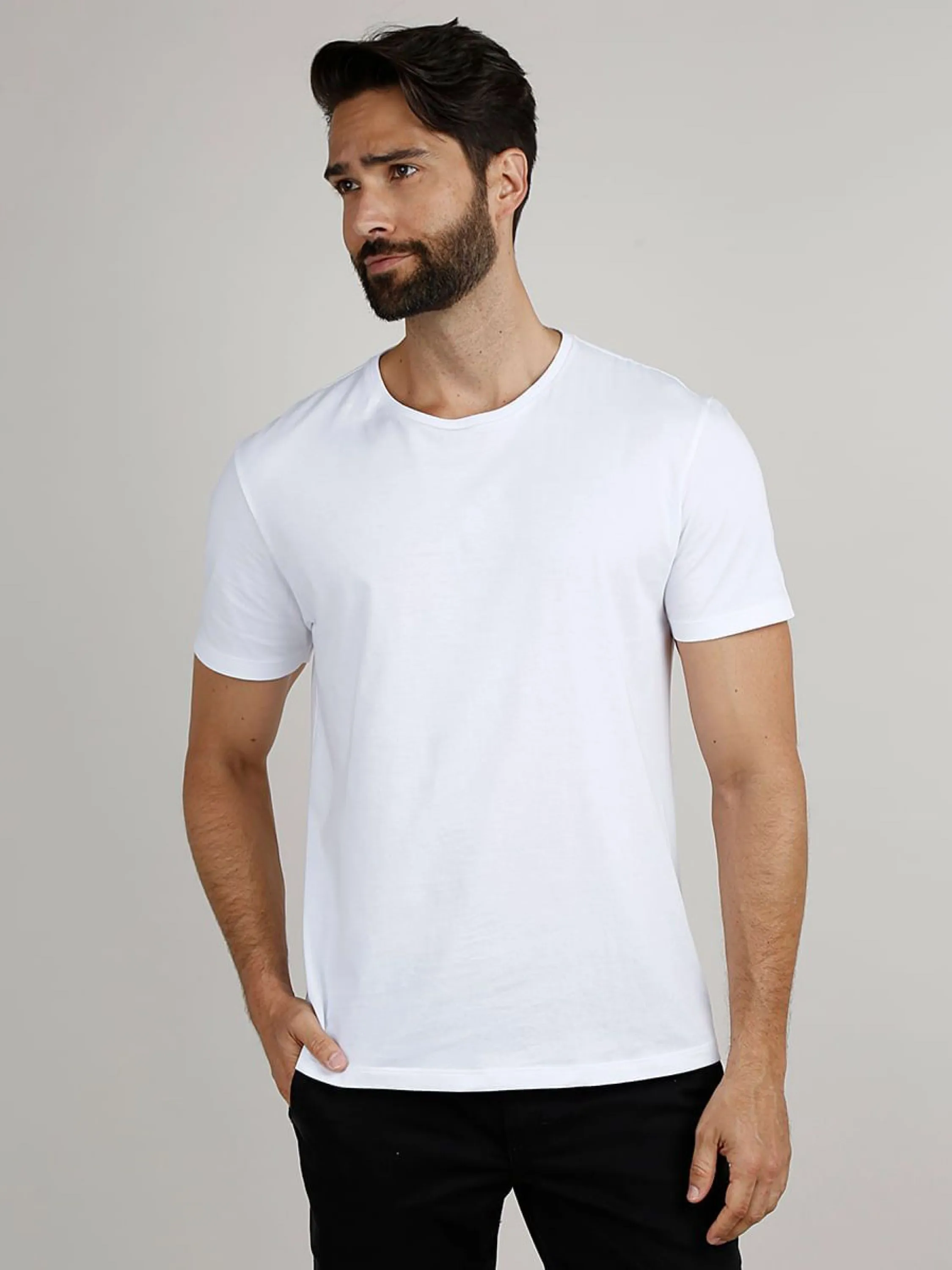 Camiseta lisa de algodão masculina