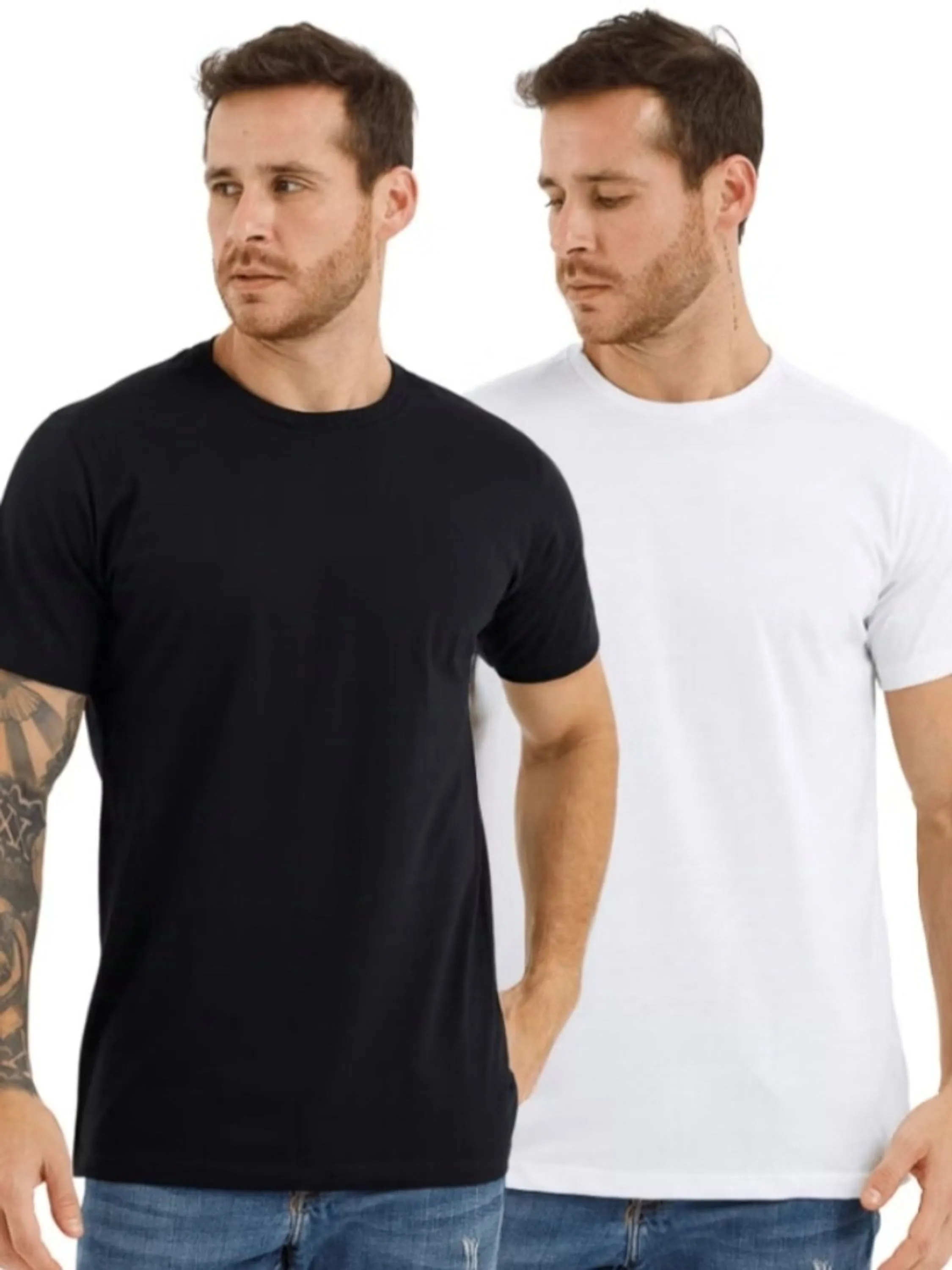 Camiseta masculina algodão lisa