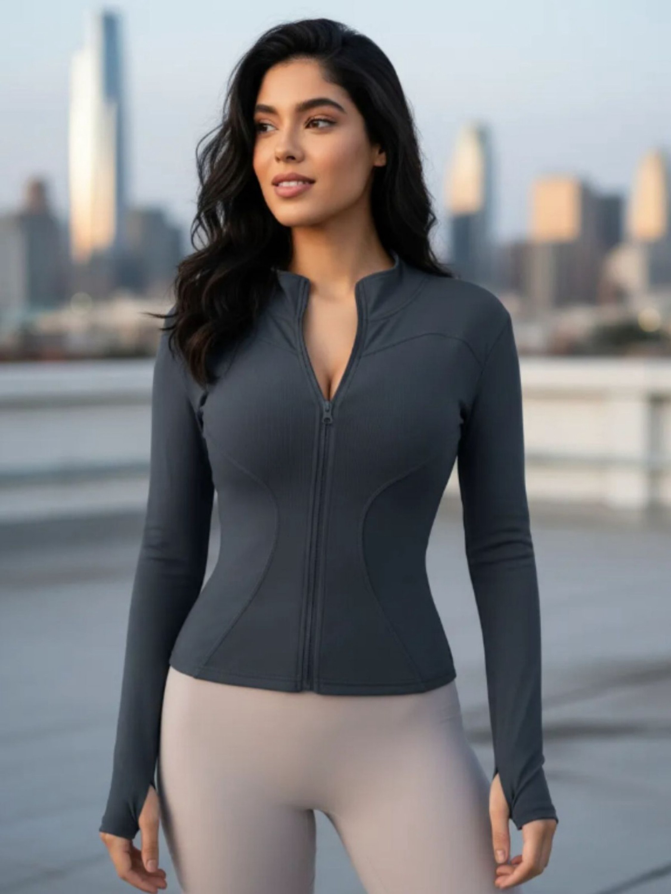 Jaqueta poliamida com dedeira MT26106