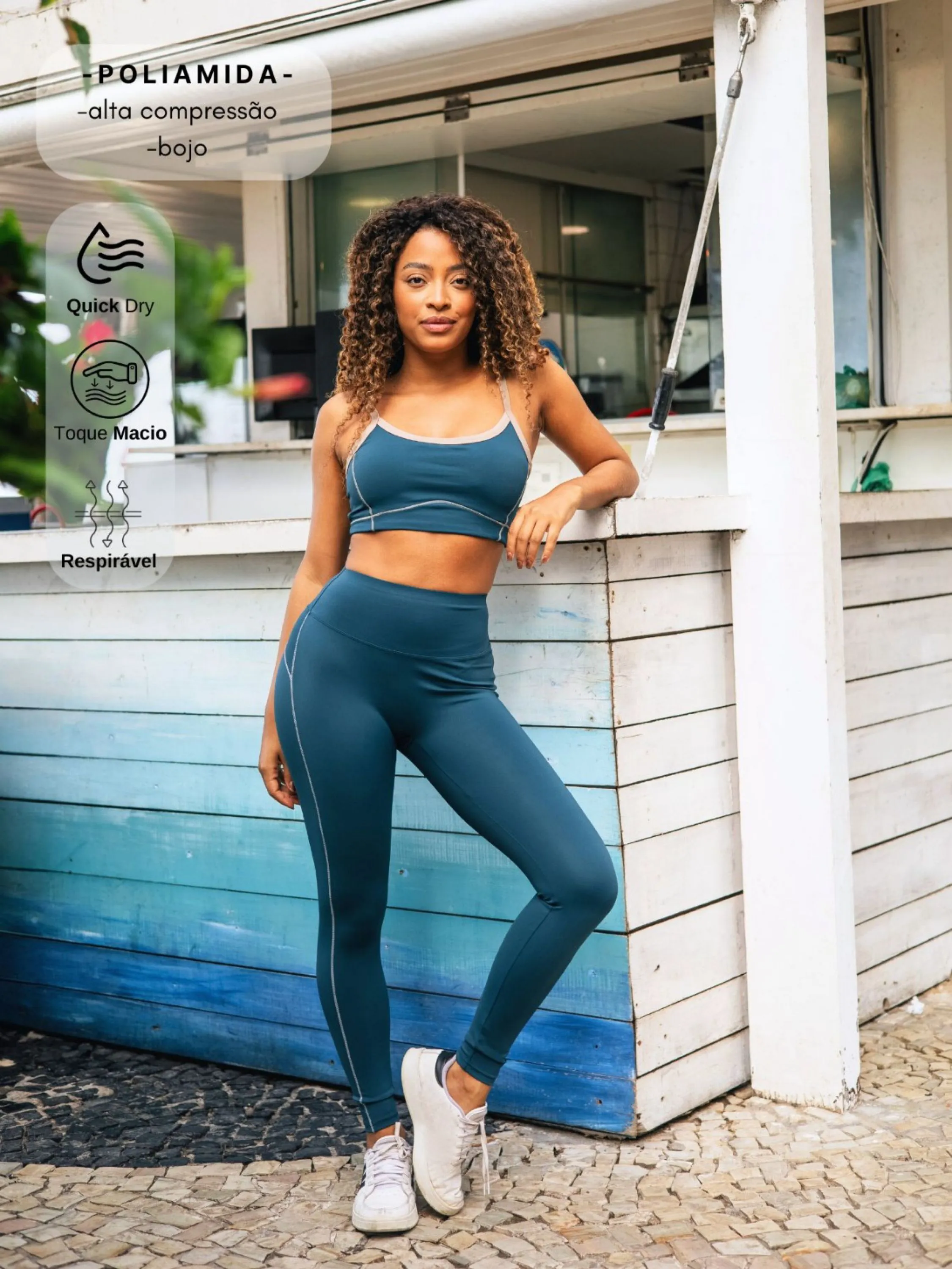 Conjunto viés contraste top e legging MT106