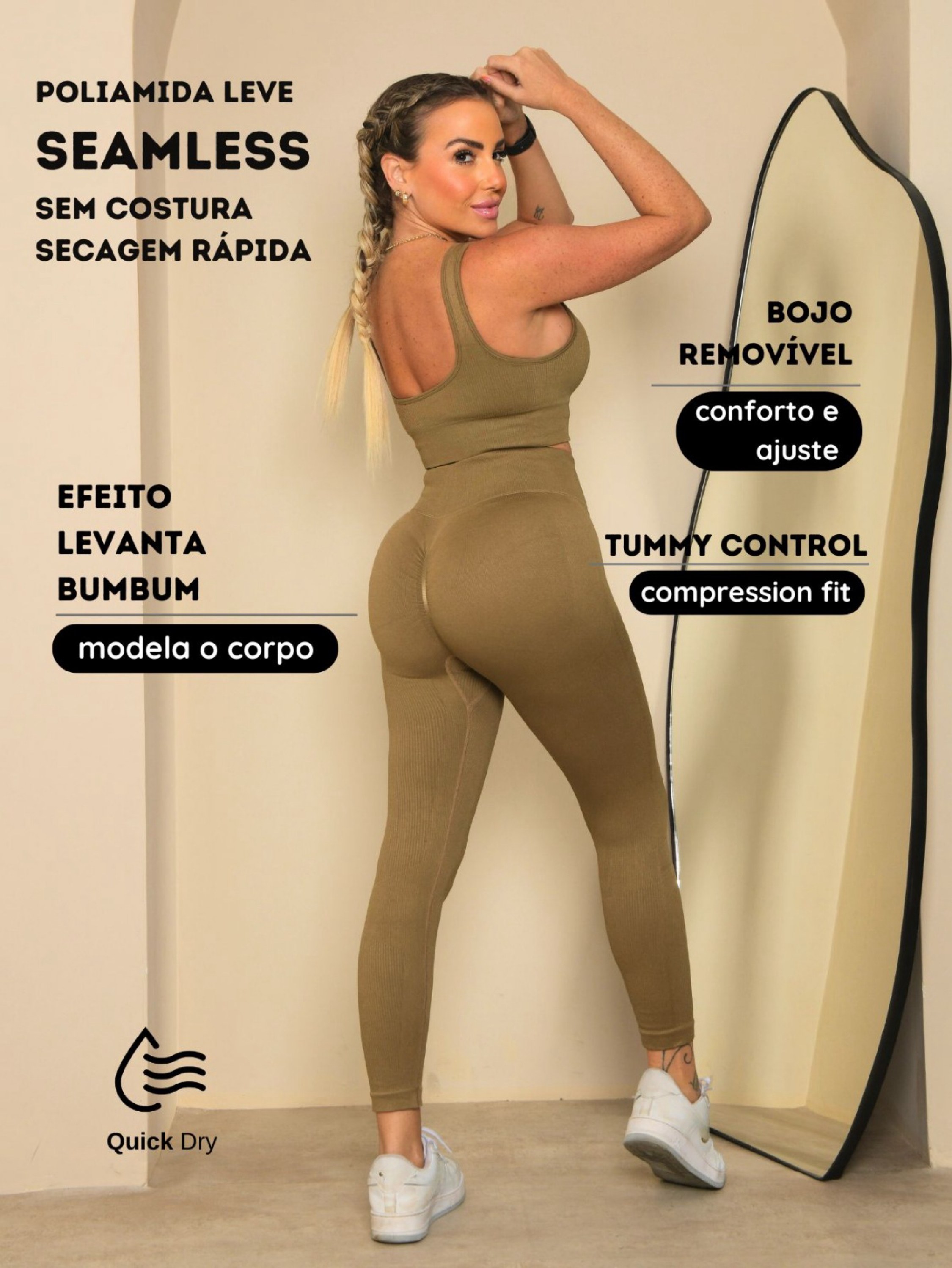 Conjunto Canelado Alta Compressa YWF04