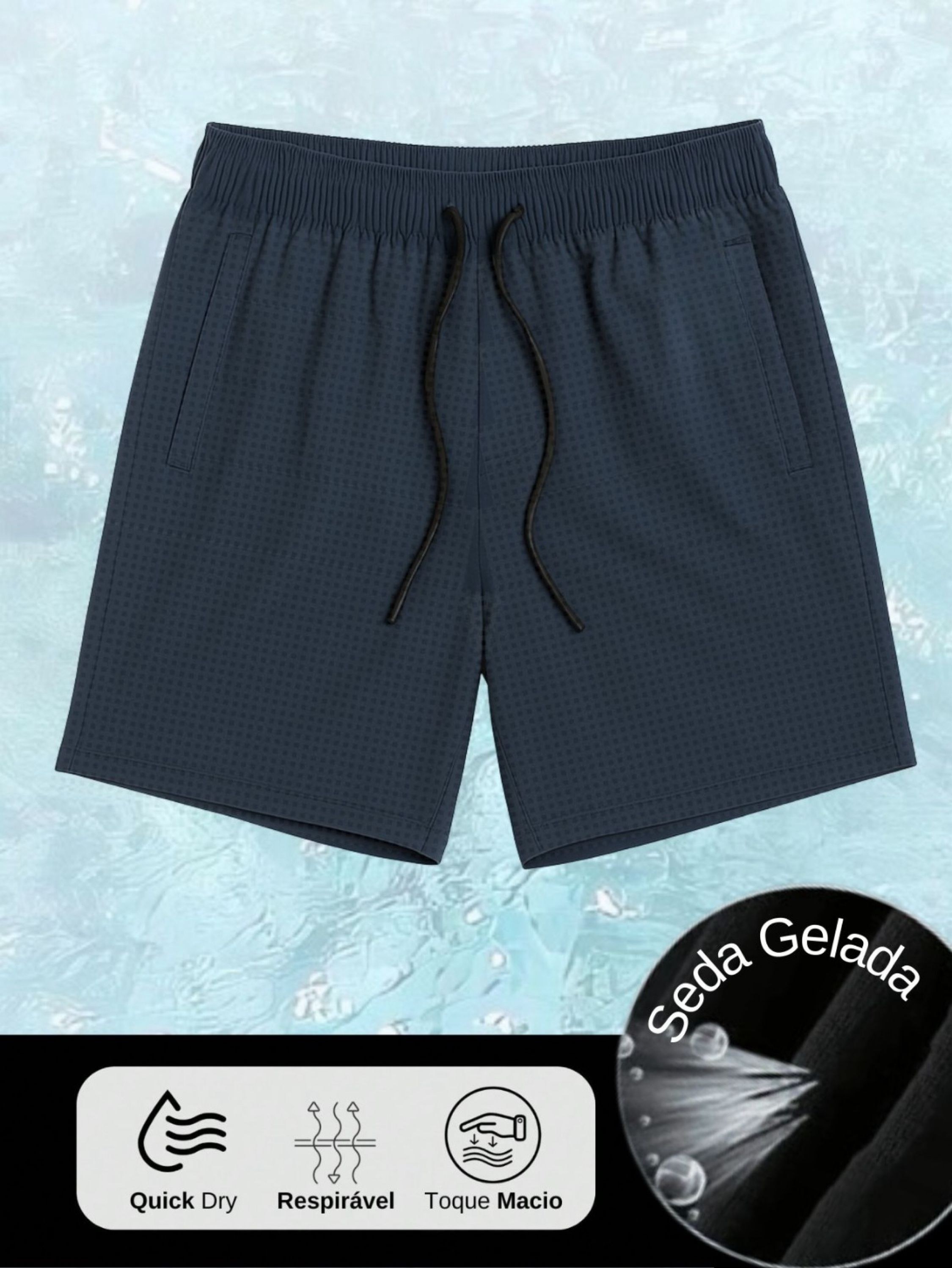 Bermuda poliamida gelada com bolsos YL10