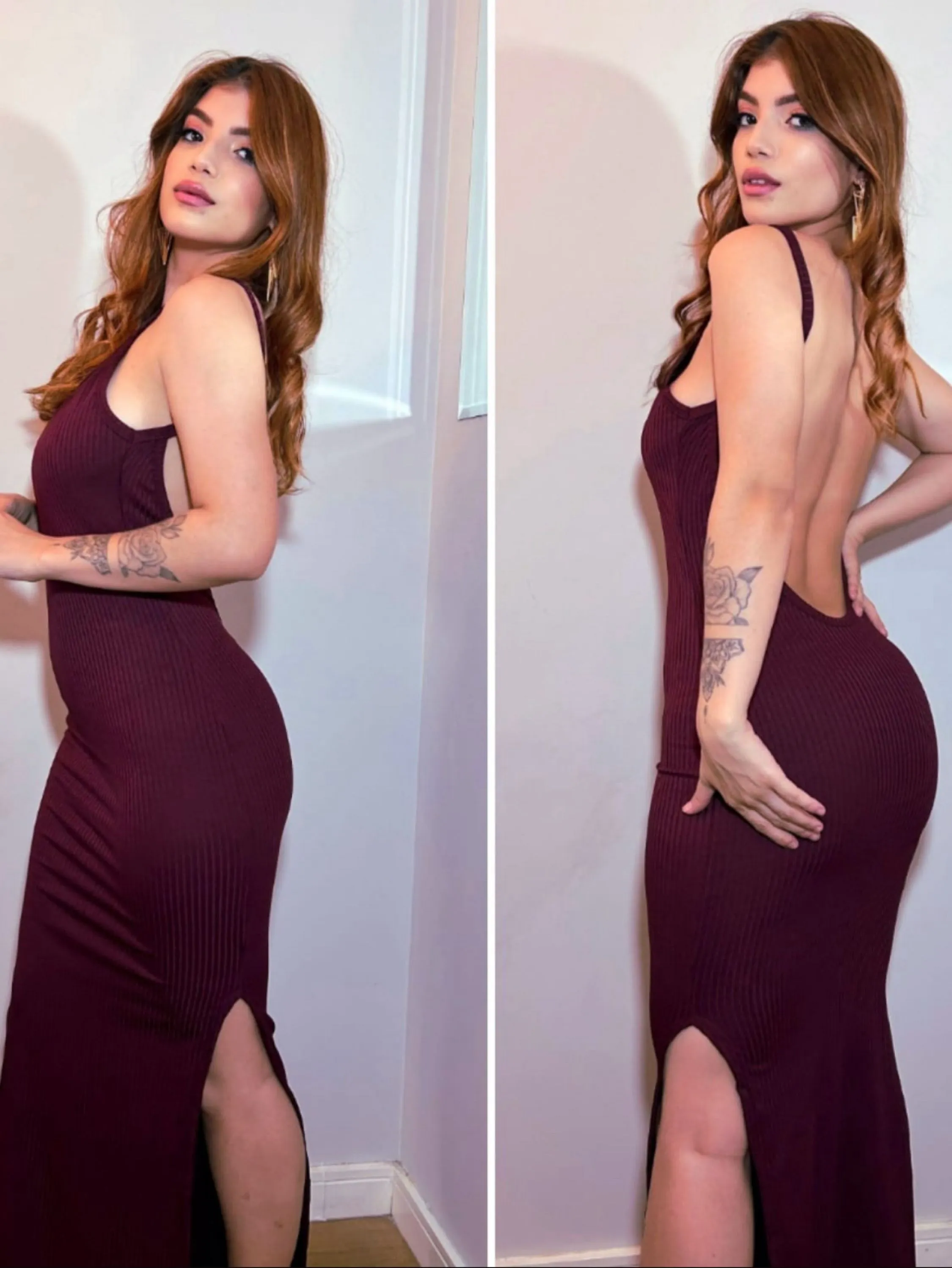 Vestido longo canelado com bojo costas nuas
