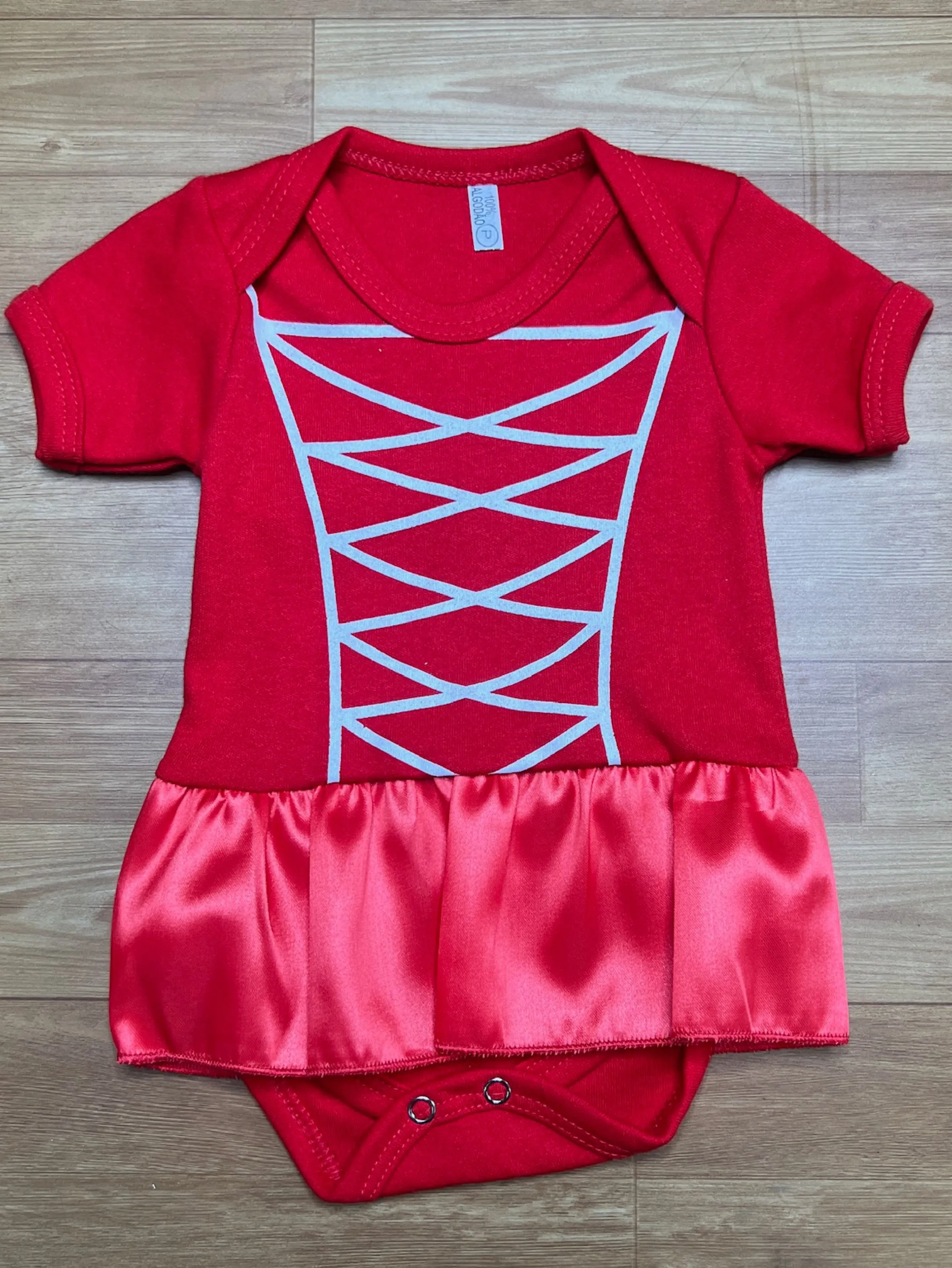 Body Bebê Chapeuzinho Vermelho Fantasia Mesversário