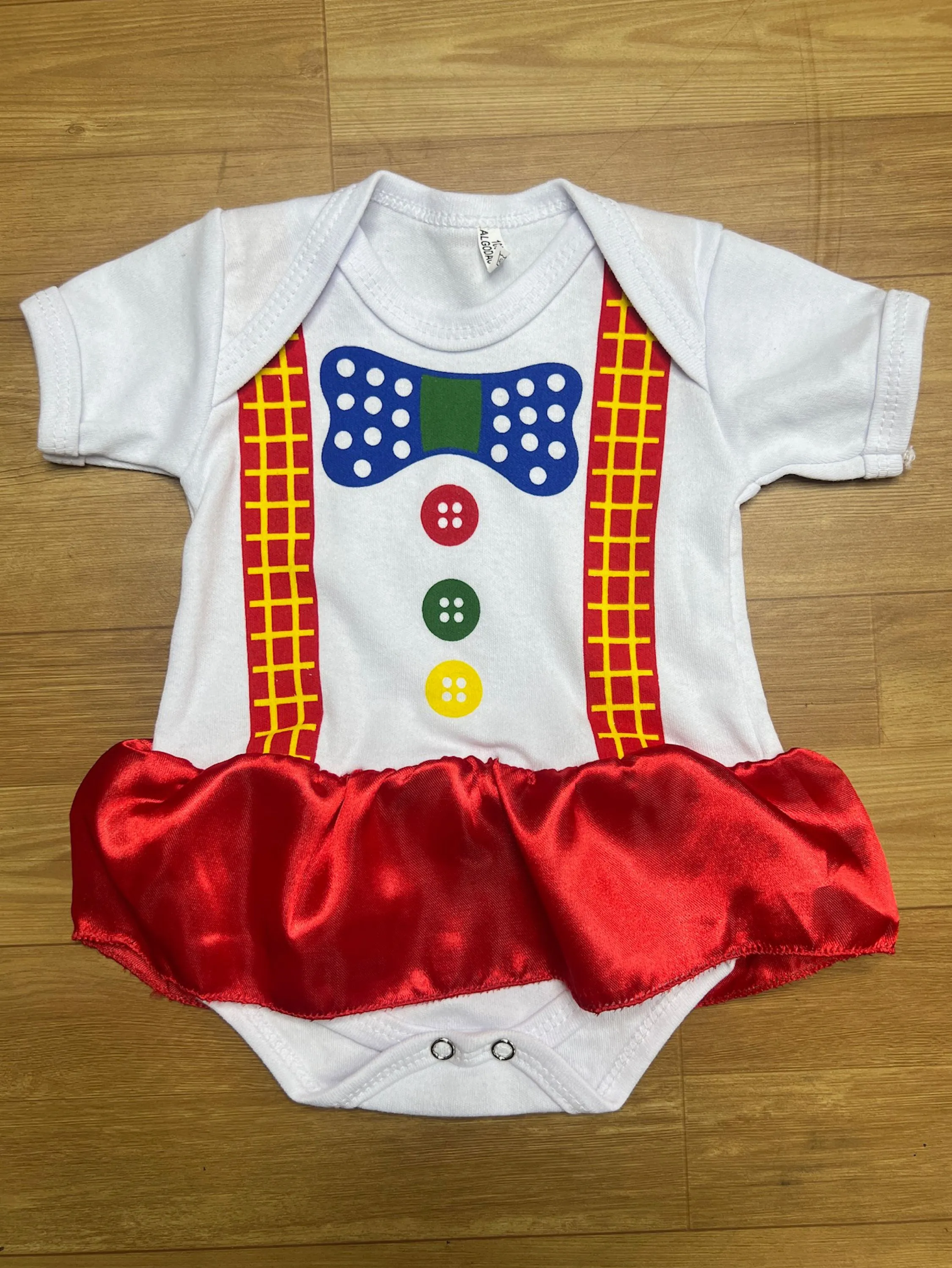 Body Bebê Fantasia Palhacinha Festa Infantil Mesversário