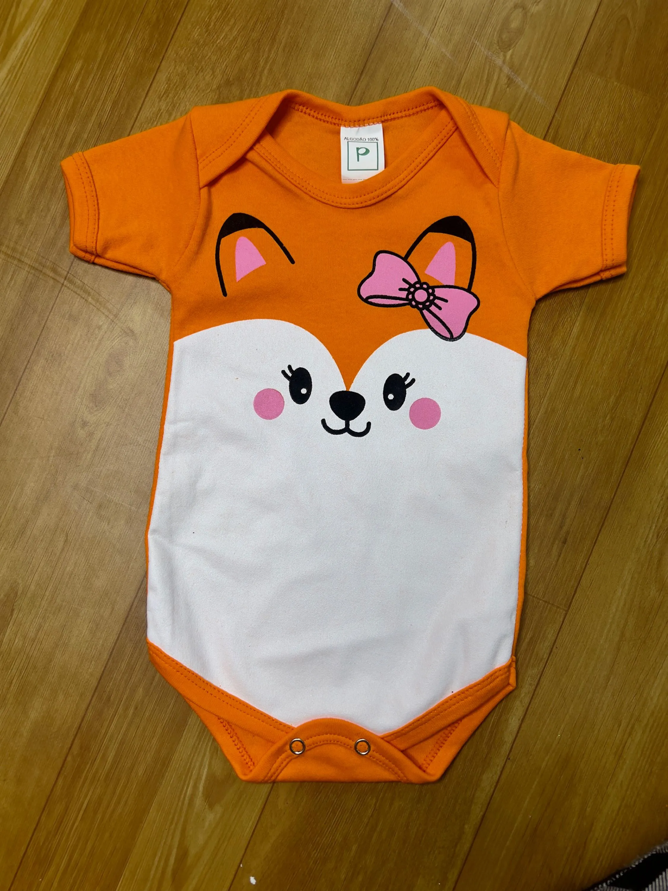 Body Bebê Raposa Fantasia Mesversário Menina
