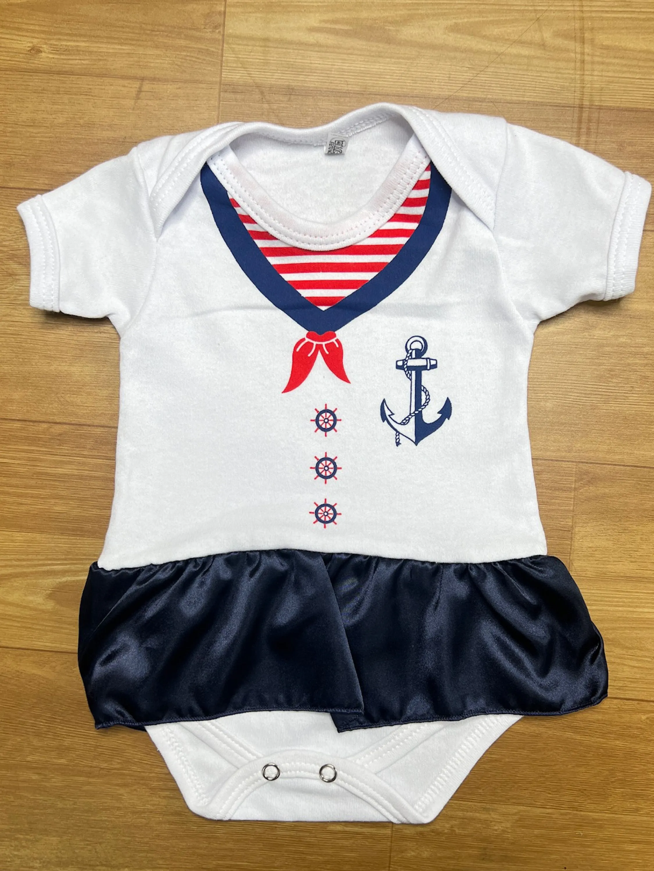 Body Bebê Marinheira Fantasia Mesversário Infantil