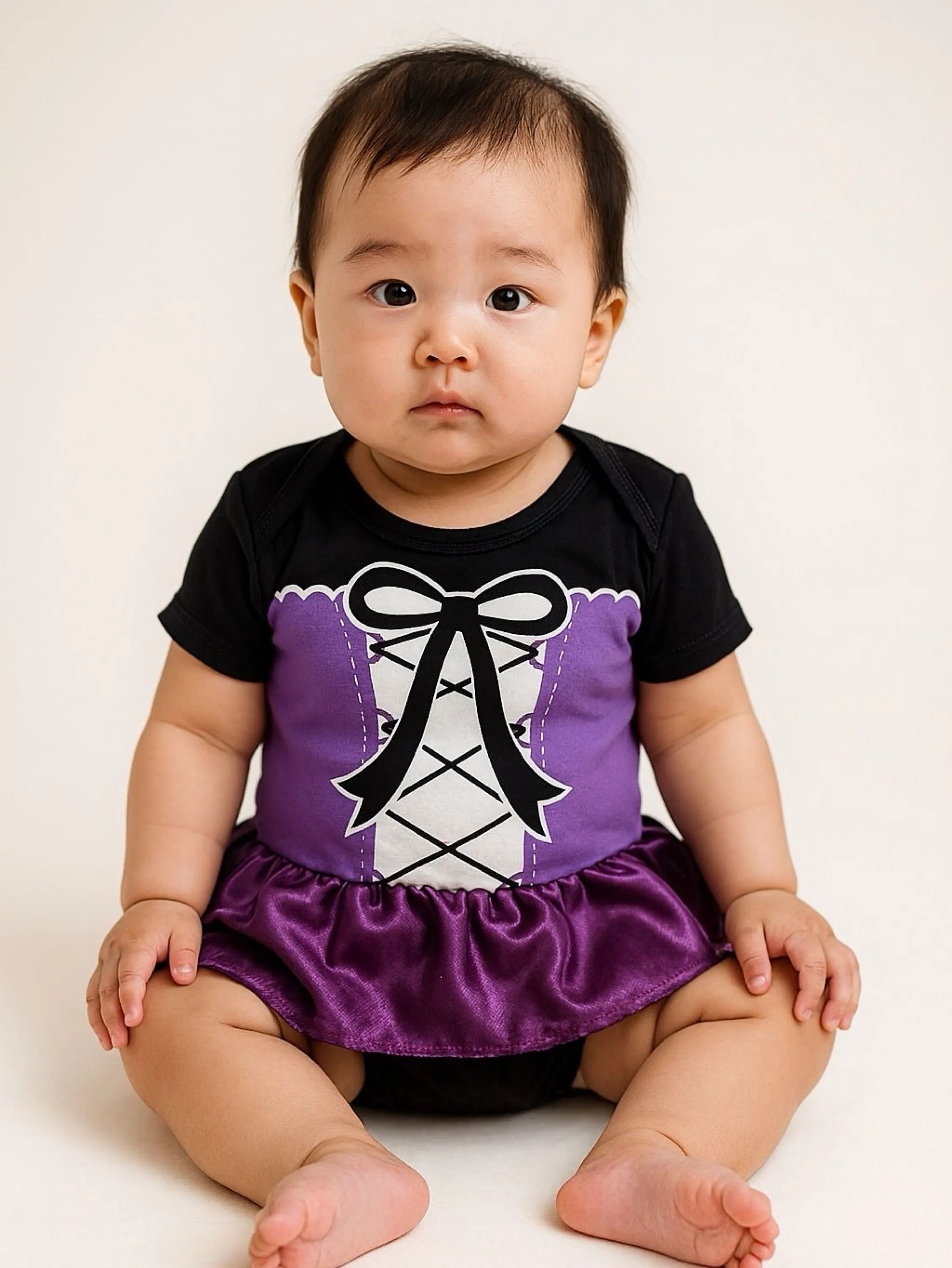 Body Bebê Bruxinha Roxa Fantasia Halloween Mesversário