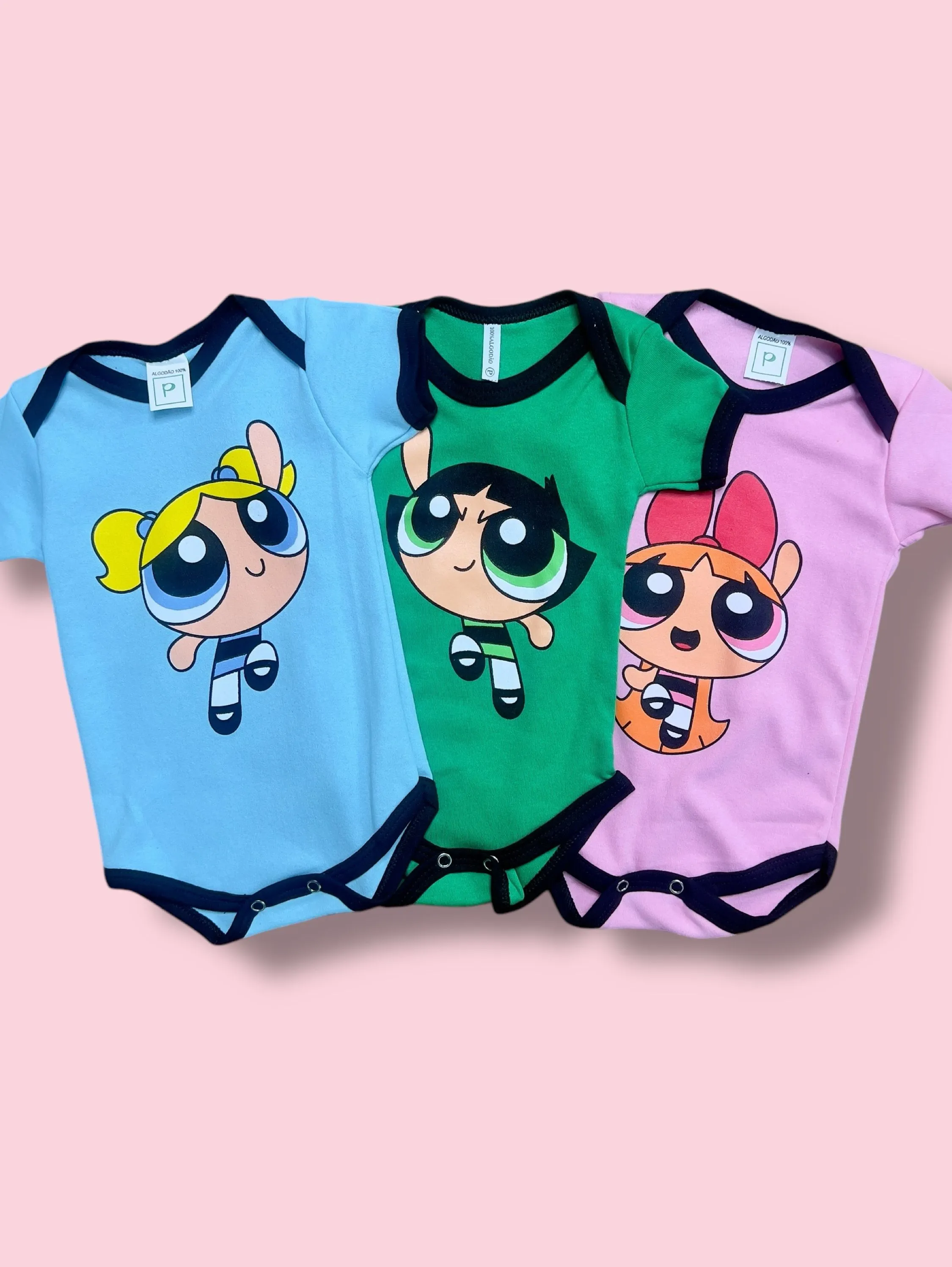 Body Bebê Meninas Superpoderosas Fantasia Mesversário