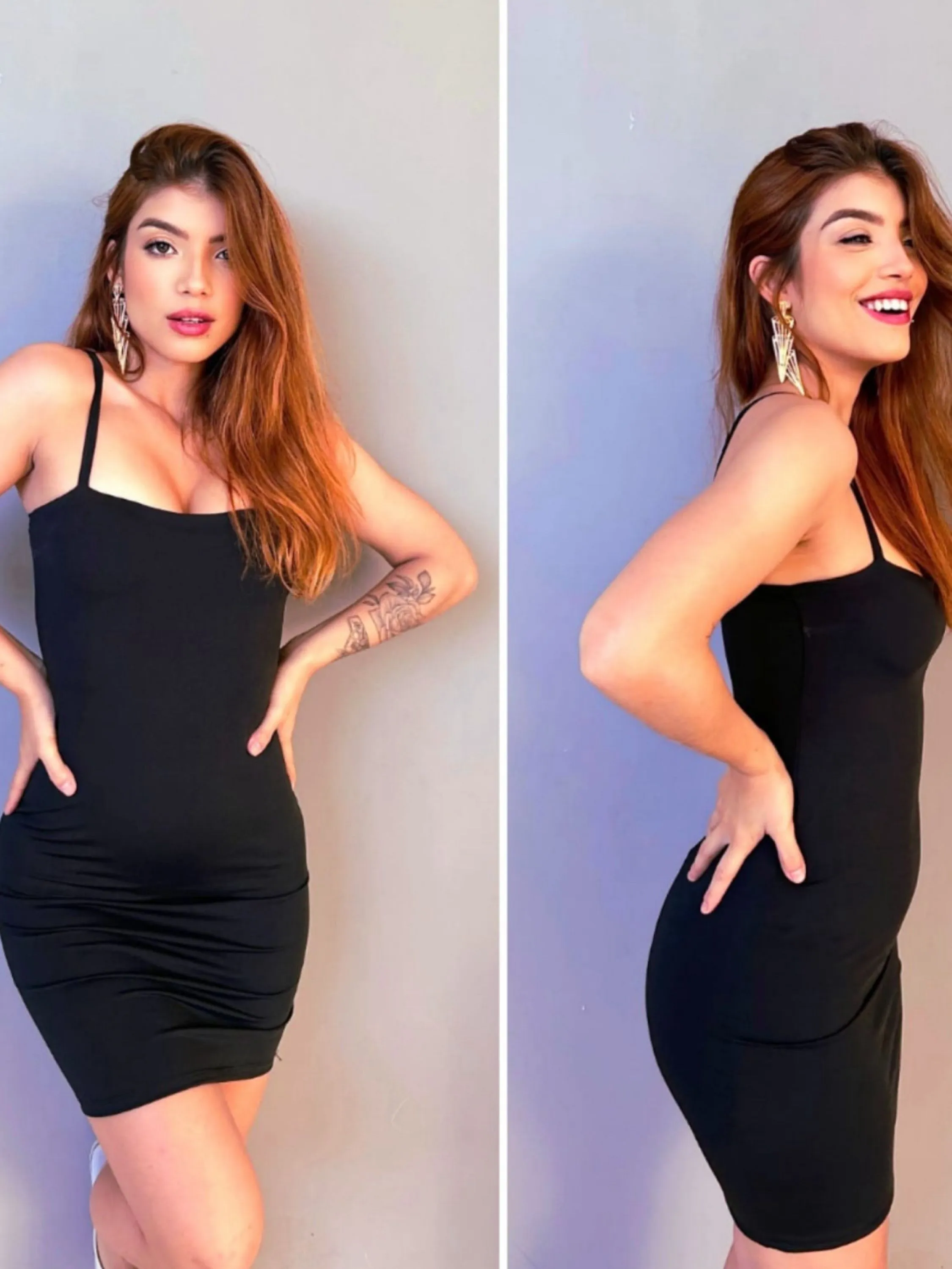 Vestido básico alcinha decote reto suplex com bojo